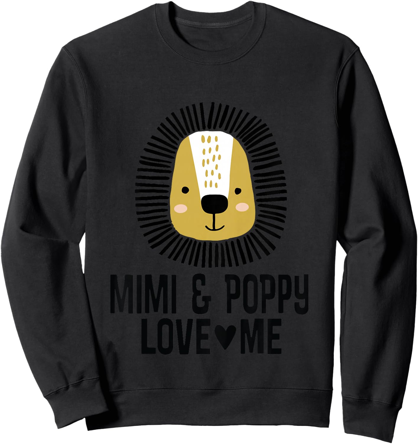Mimi And Poppy Love Me Grandkids Lion Sweatshirt - Sweatshirt | Black