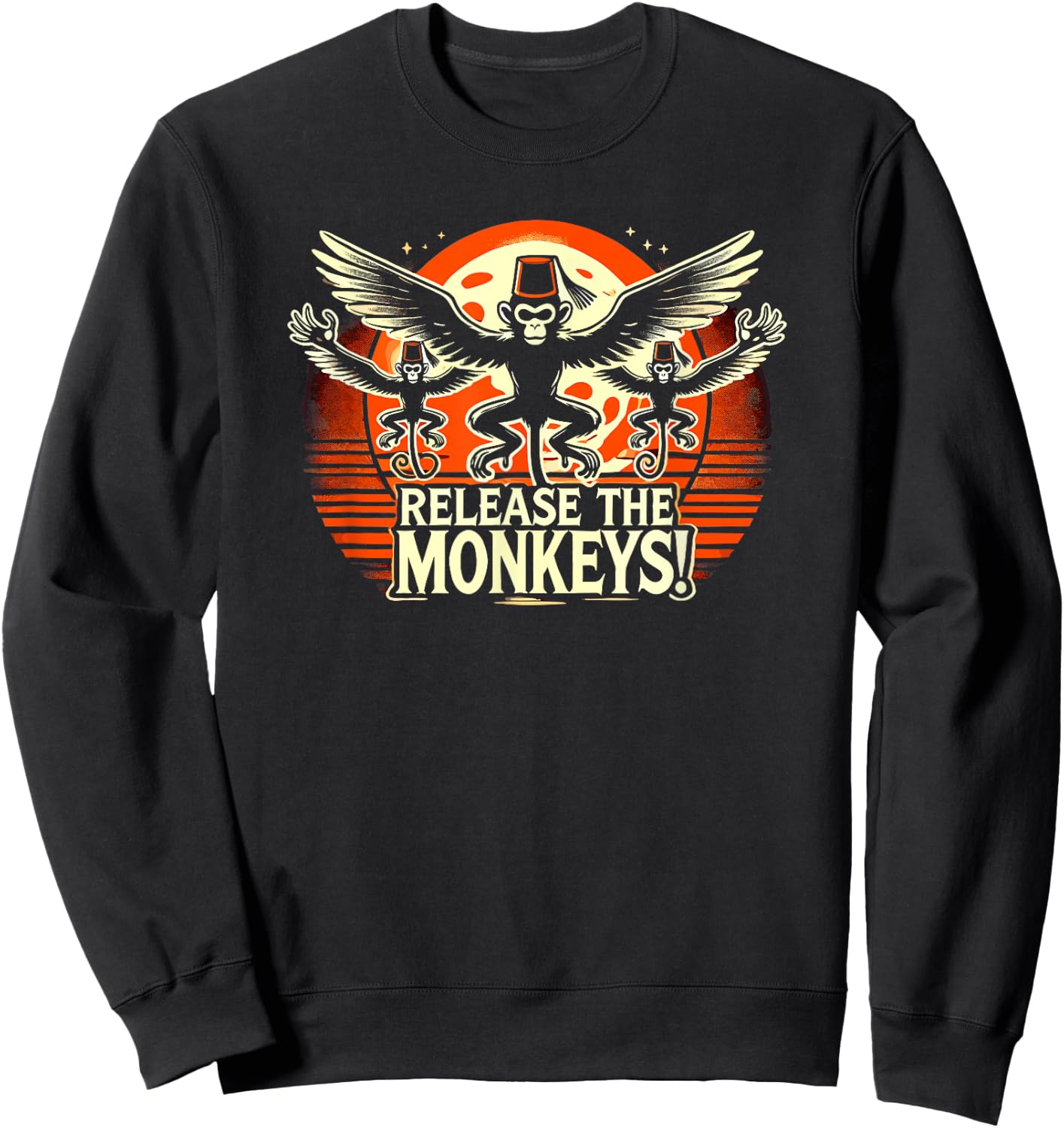 Release The Monkeys, Flying Monkeys Halloween Sweatshirt - Sweatshirt | Black