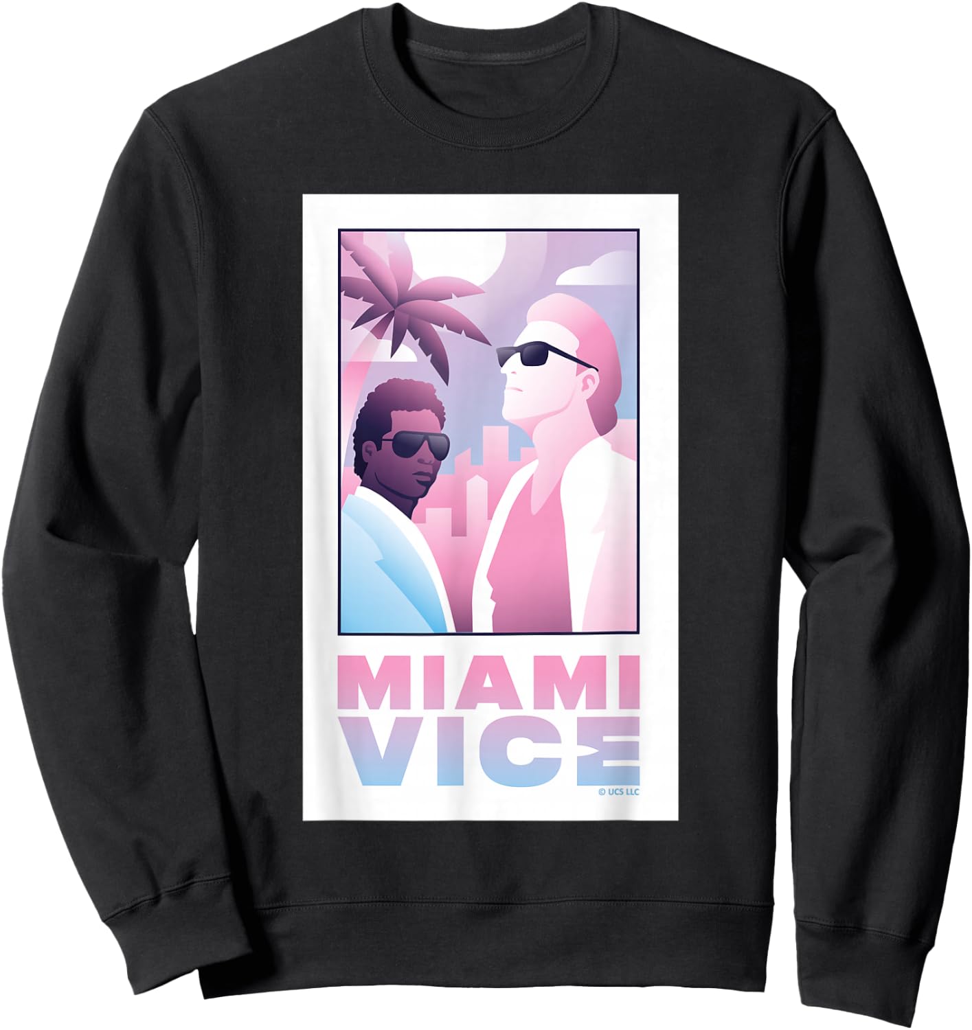 Miami Vice Retro Vibes 80s Pastel Style Sweatshirt - Sweatshirt | Black