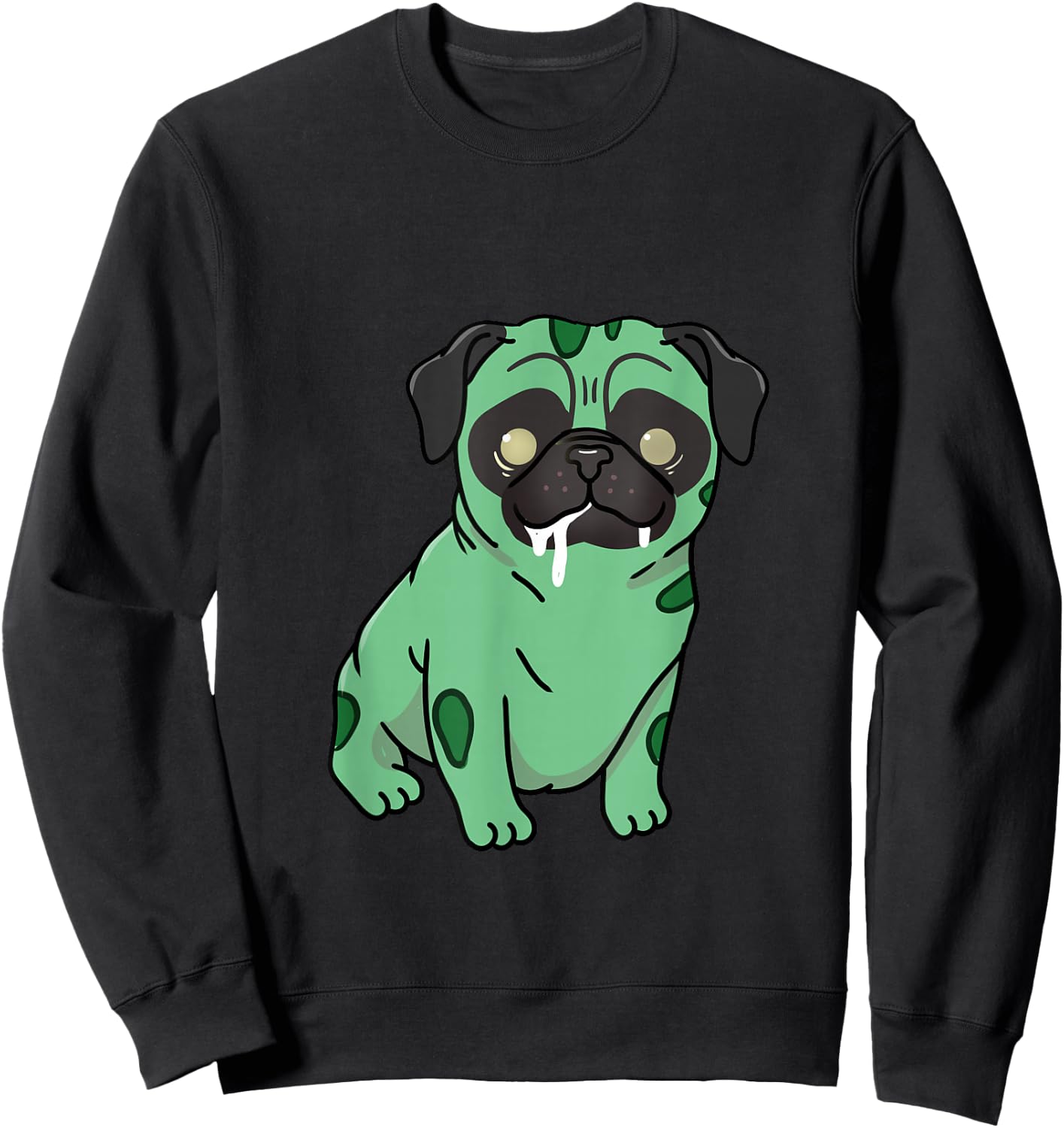 Zombie Pug Halloween Sweatshirt - Sweatshirt | Black