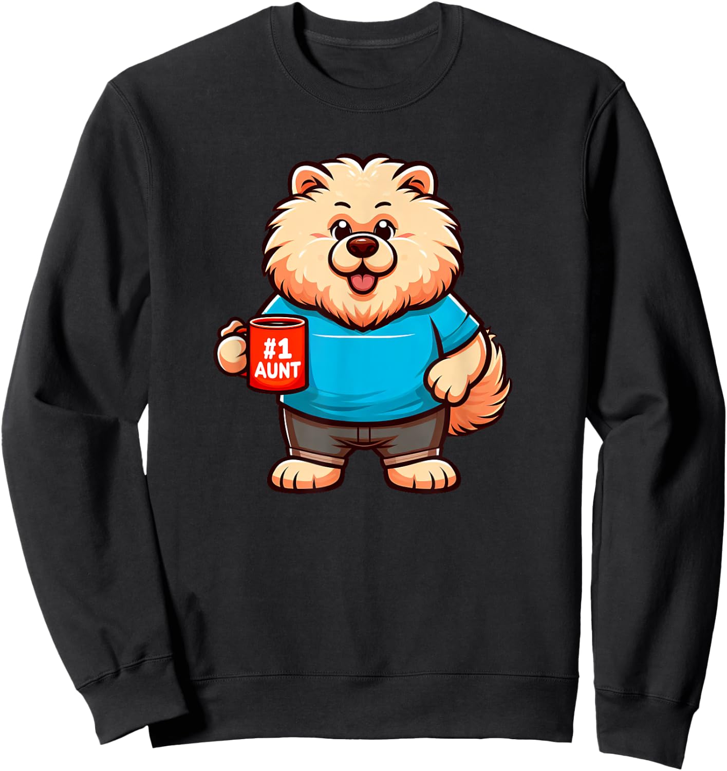 Chow Chow Aunt Dog Funny Family Sweatshirt - Sweatshirt | Black