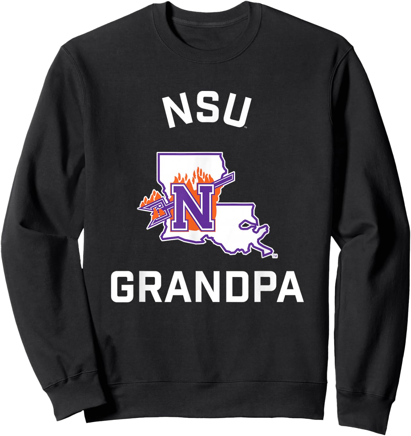 Northwestern State University NSU Demons Arched Grandpa Sweatshirt - Sweatshirt | Black