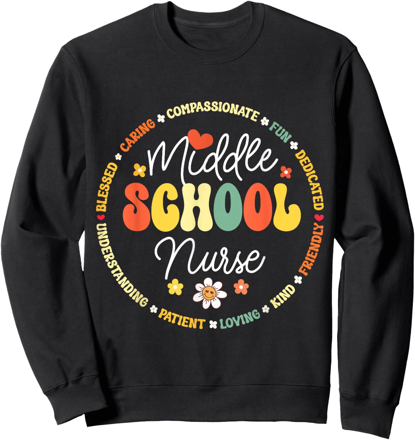 Middle School Nurse Back To School For Teacher Women Kids Sweatshirt - Sweatshirt | Black
