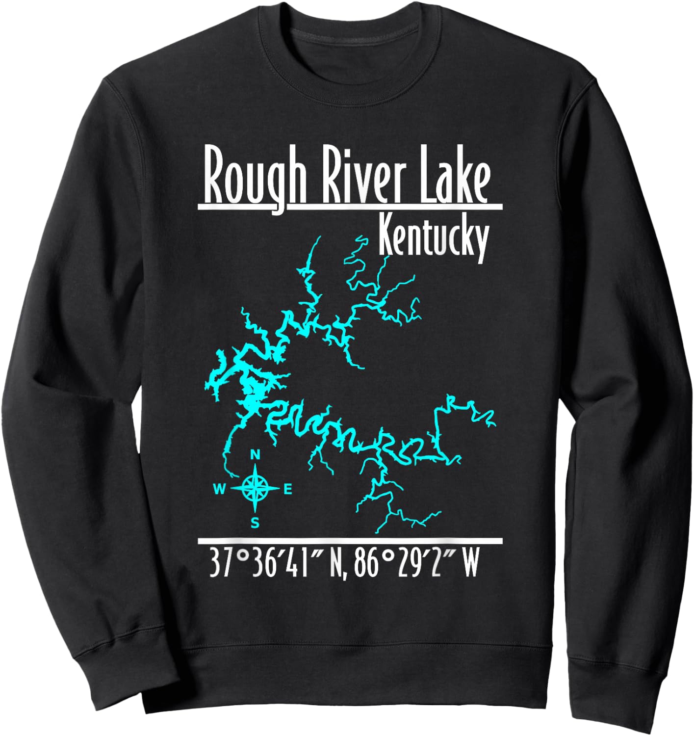 Modern Rough River Lake, Kentucky Sweatshirt - Sweatshirt | Black