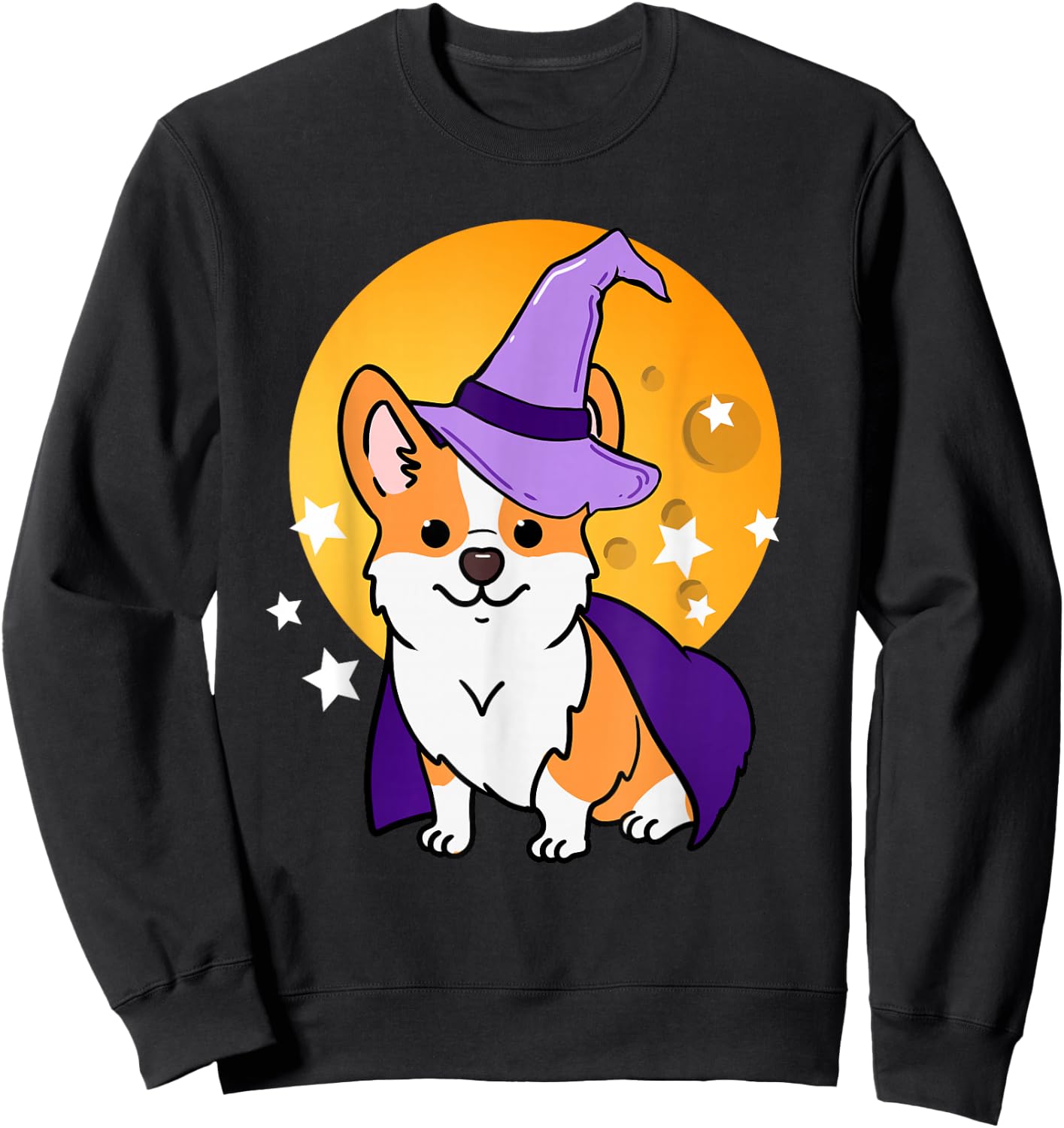 Corgi Witch Halloween Corgi Sweatshirt - Sweatshirt | Black