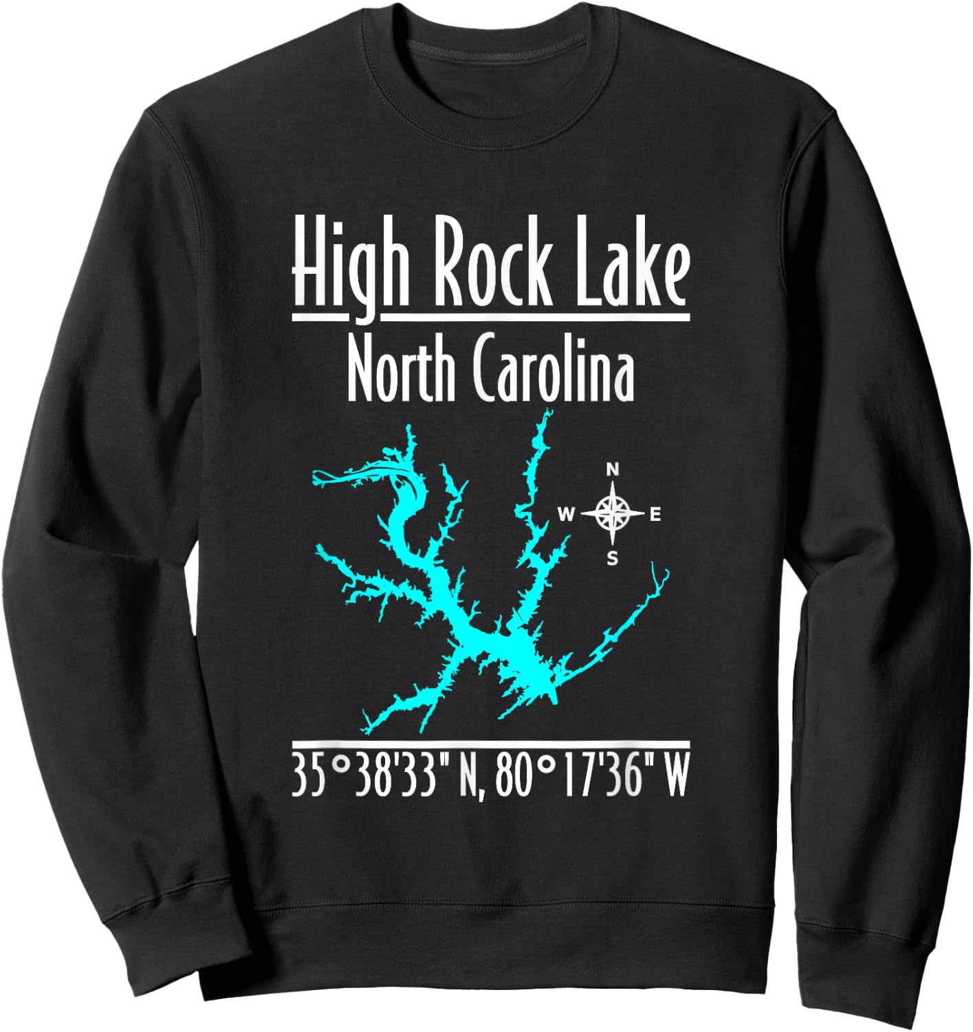 Modern High Rock Lake - North Carolina Sweatshirt - Sweatshirt | Black