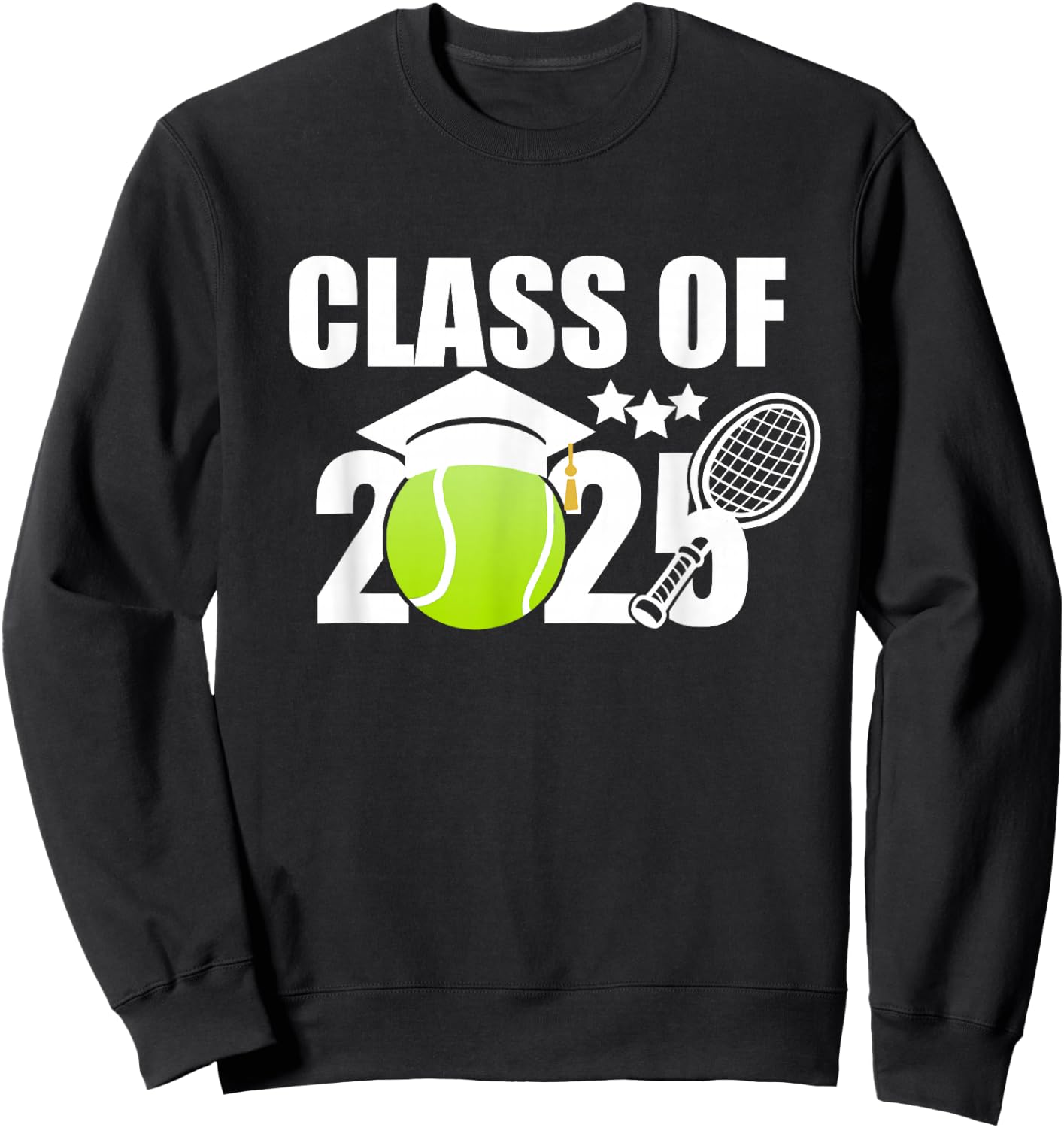 Class of 2025 Graduation Senior Tennis Player Gifts Sweatshirt - Sweatshirt | Black