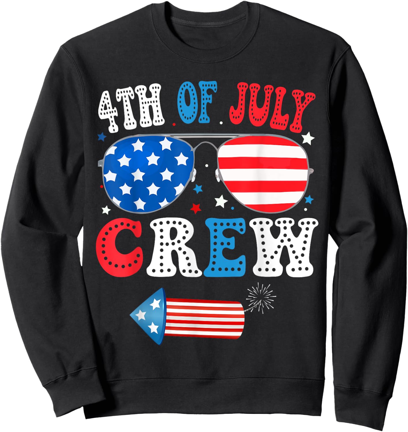 4th of July Crew Matching American Family Independence Day Kids Men Sweatshirt - Sweatshirt | Black