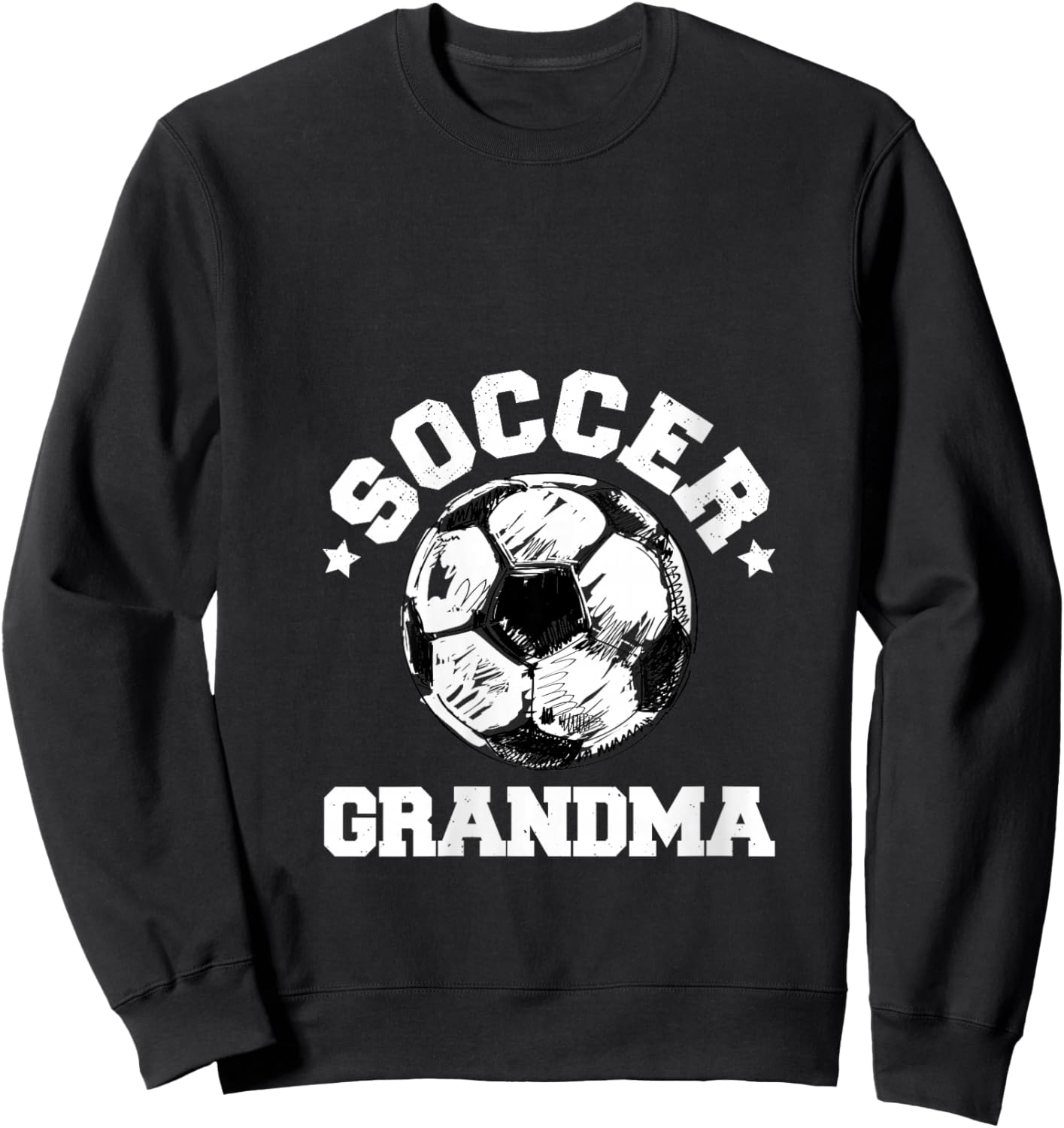 Soccer Grandma Soccer Ball Distressed Funny Soccer Grandma V-Neck Sweatshirt - Sweatshirt | Black