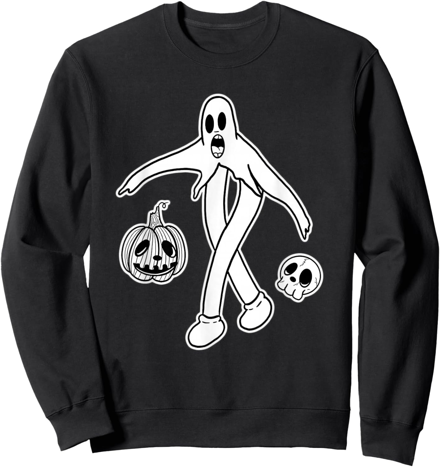 Koko the Clown Ghost Skull Jack-o-Lantern Pumpkin Sweatshirt - Sweatshirt | Black