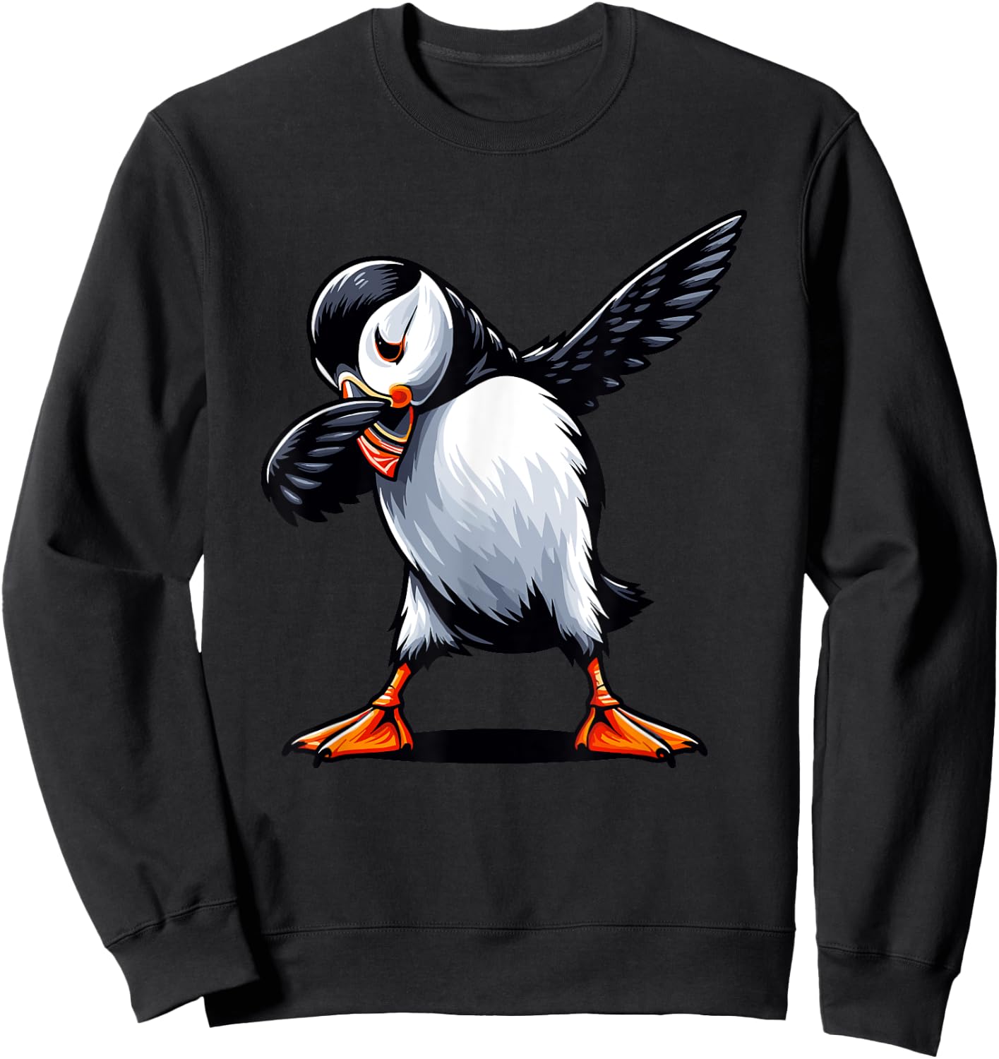 Puffin | Kids Puffin Bird & Cute Dabbing Puffin Sweatshirt - Sweatshirt | Black