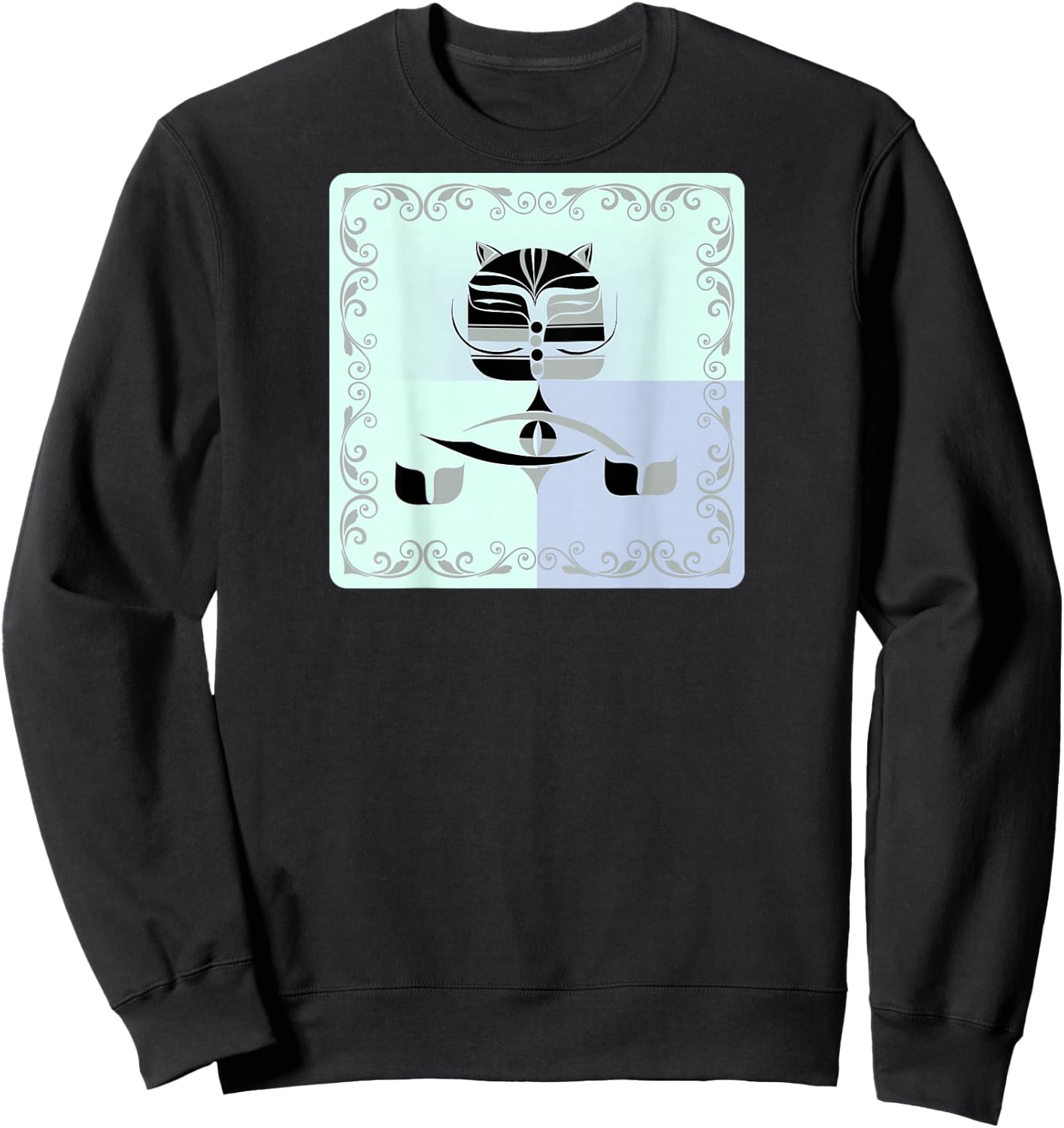 Cat Split Block Sweatshirt - Sweatshirt | Black