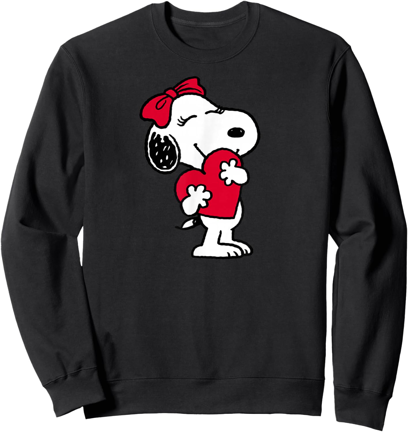 Peanuts Belle Hugging Heart Valentine's Day Sweatshirt - Sweatshirt | Black