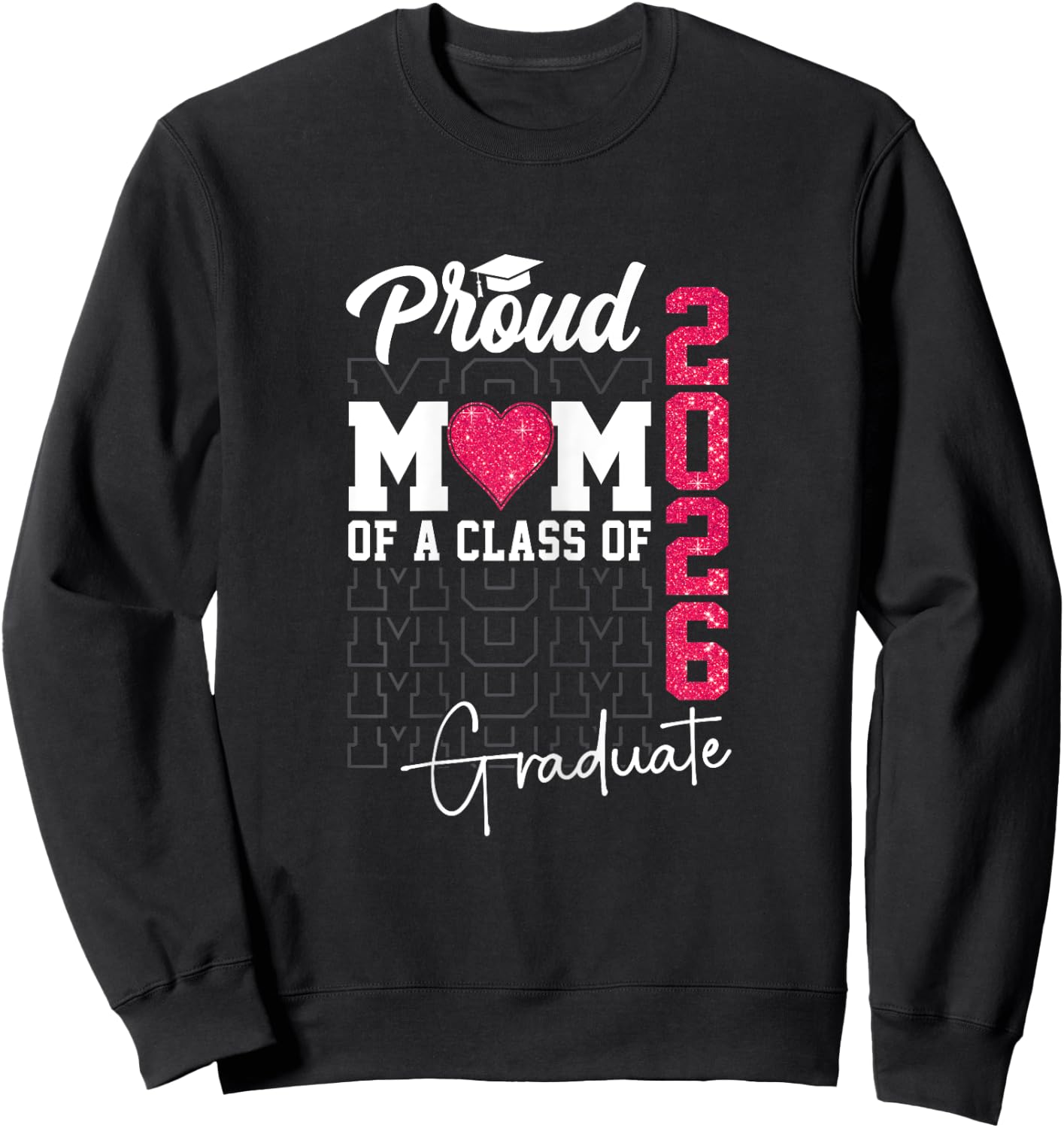 Proud Mom of a Class of 2026 Graduate Retro Senior Mom 2026 Sweatshirt - Sweatshirt | Black