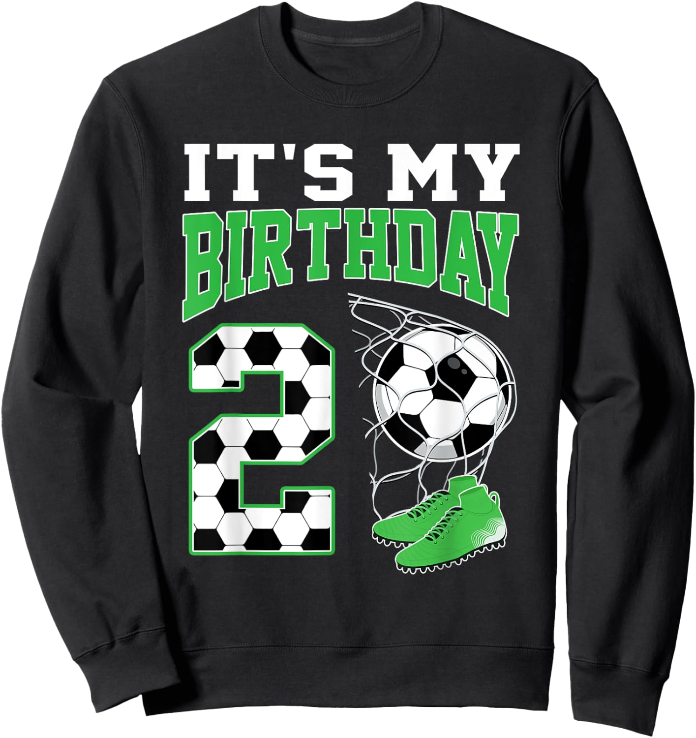 It's My 2nd Birthday Soccer Party 2 Year Old Boy Sweatshirt - Sweatshirt | Black