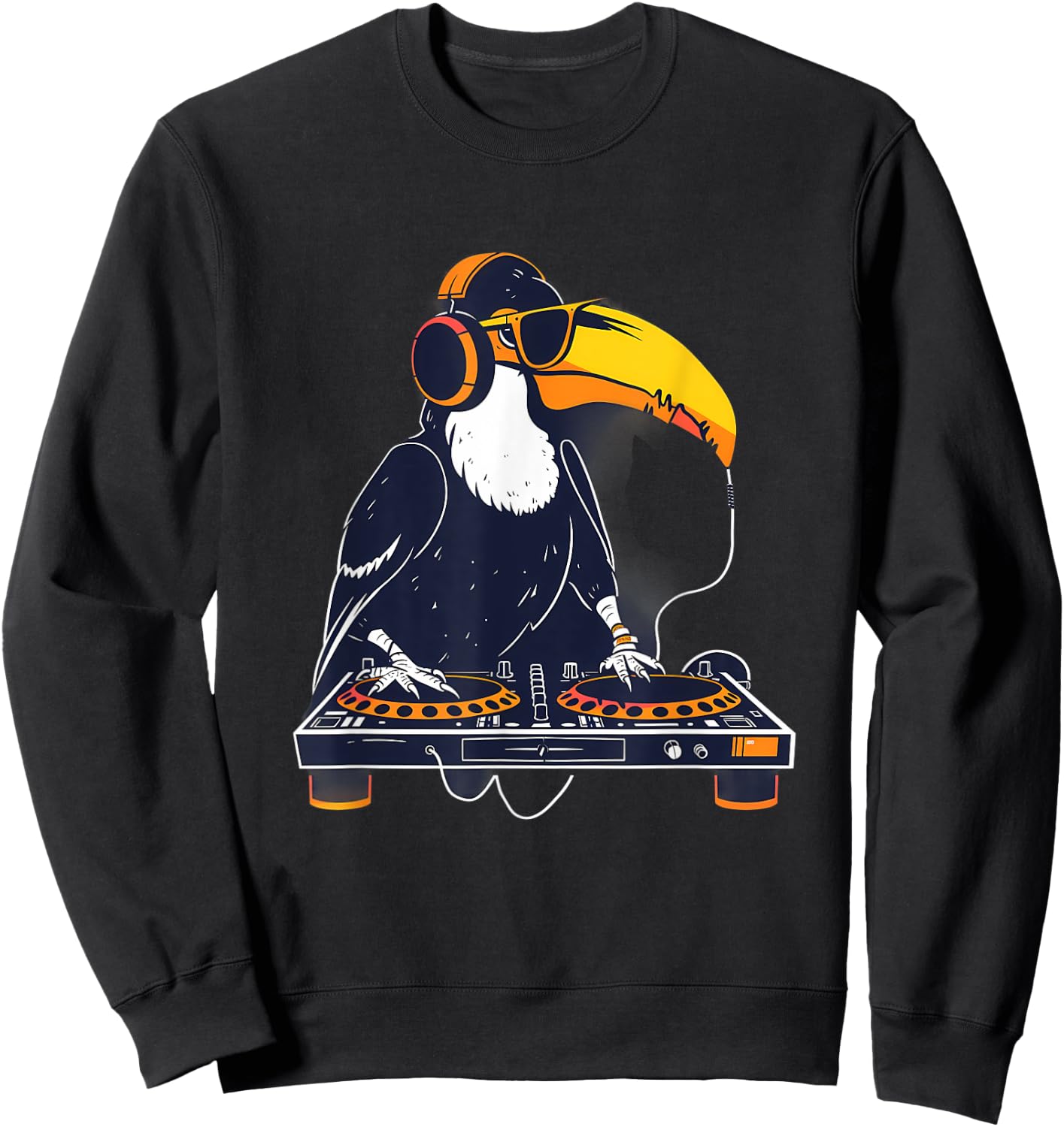 Toucan DJ Turntable DJ Toucan Techno Beatmaker House Music Sweatshirt - Sweatshirt | Black