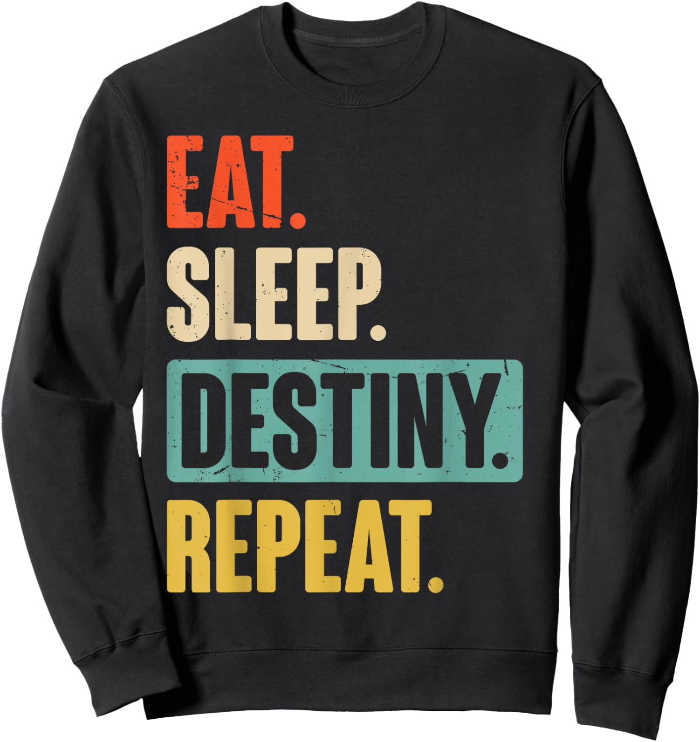 Eat Sleep Destiny Repeat Funny Video Games Gaming Gift Sweatshirt - Sweatshirt | Black