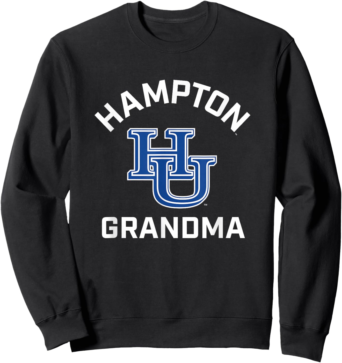 Hampton University Pirates Arched Grandma Sweatshirt - Sweatshirt | Black