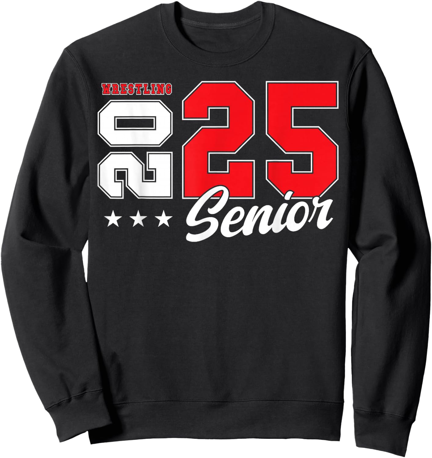 Wrestling Senior Night Wrestling Senior 2025 Graduation 75 Sweatshirt - Sweatshirt | Black