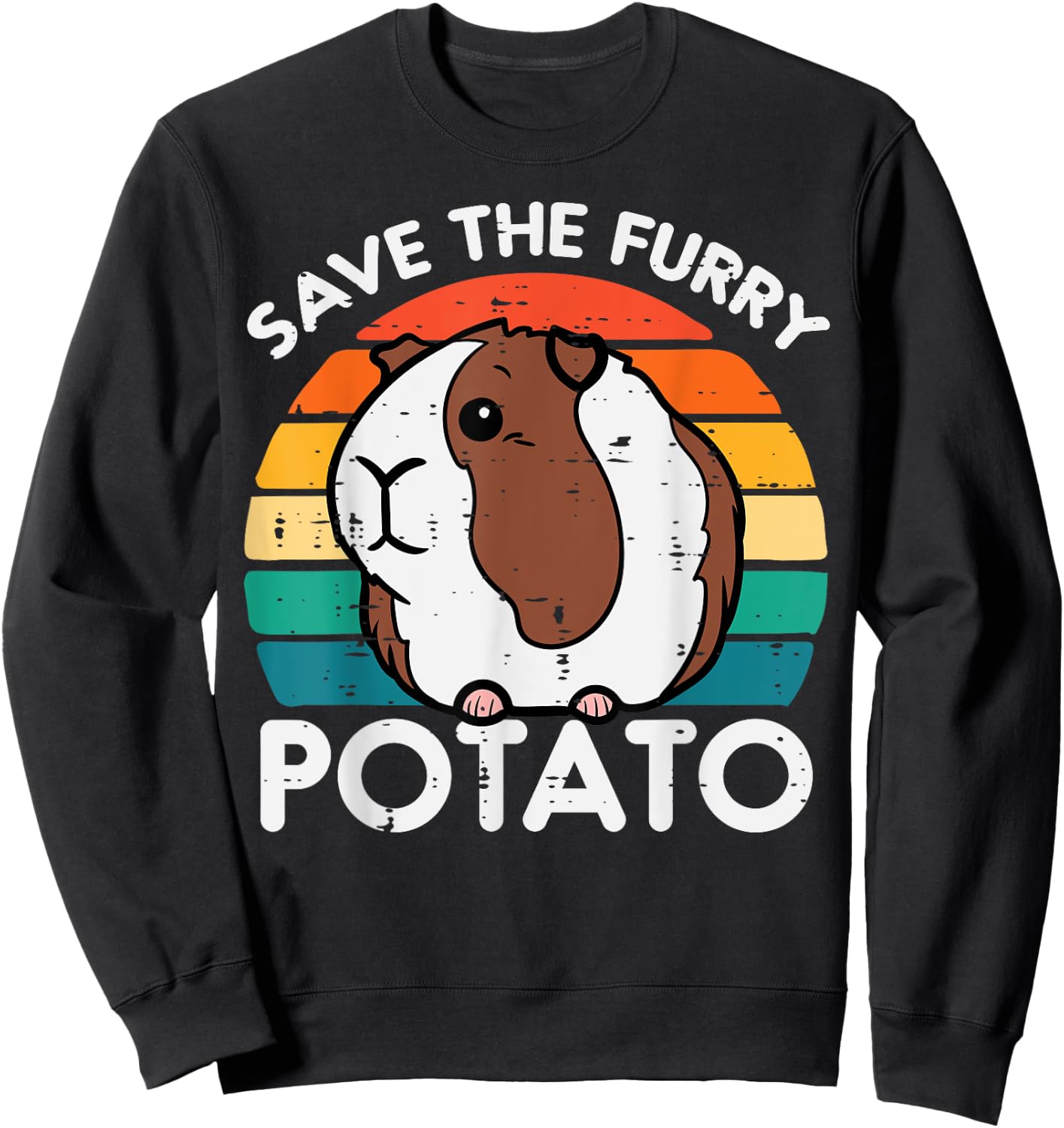 Guinea Pig Save Furry Potato Cavy Pet Owner Women Kids Men Sweatshirt - Sweatshirt | Black