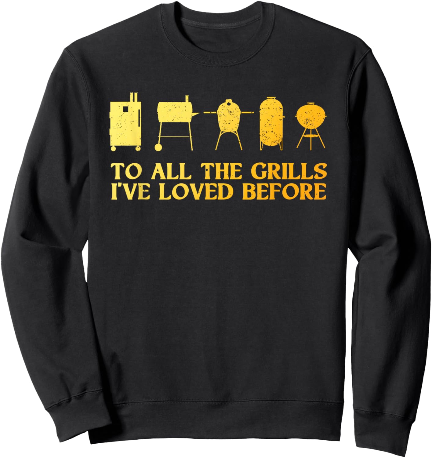Funny Grilling Art Dad Barbecue Meat Smoking BBQ Sweatshirt - Sweatshirt | Black