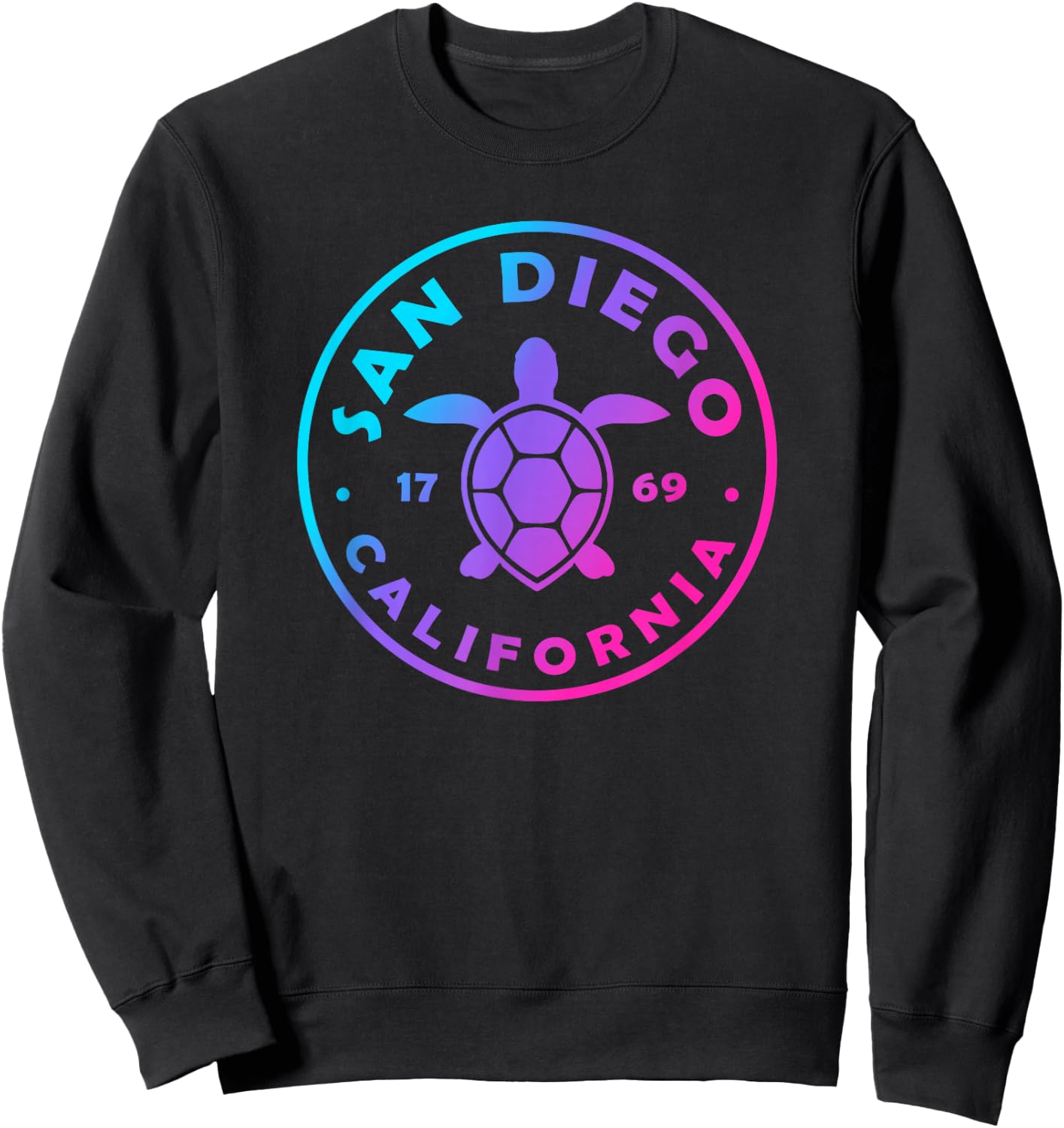 San Diego California Sea Turtle Tie Dye Beach Vacation Sweatshirt - Sweatshirt | Black