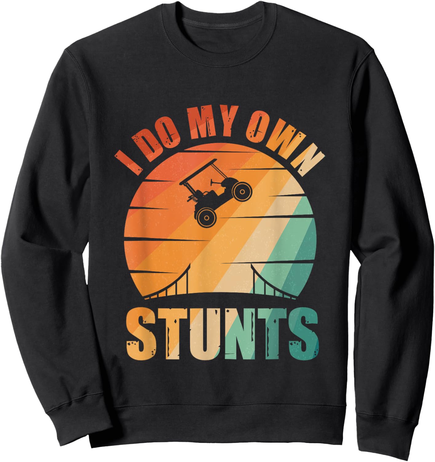 Best Golf Cart Art Women Kids Golf Cart Driver Sweatshirt - Sweatshirt | Black