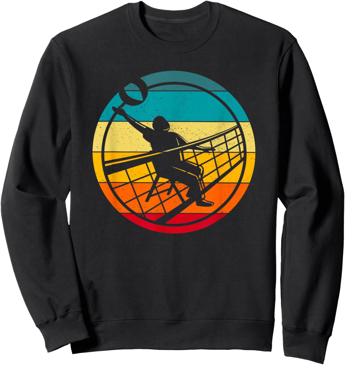 Retro Vintage Volleyballer Design Chair Volleyball Sweatshirt - Sweatshirt | Black