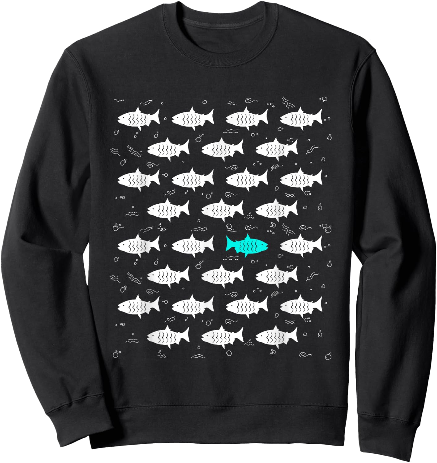 Fish Swimming Against the Ocean and against Current design Sweatshirt - Sweatshirt | Black