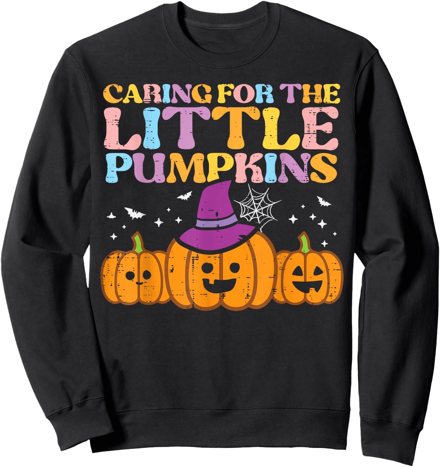 Halloween Nurse Caring Little Pumpkins Nicu Costume Women Sweatshirt - Sweatshirt | Black