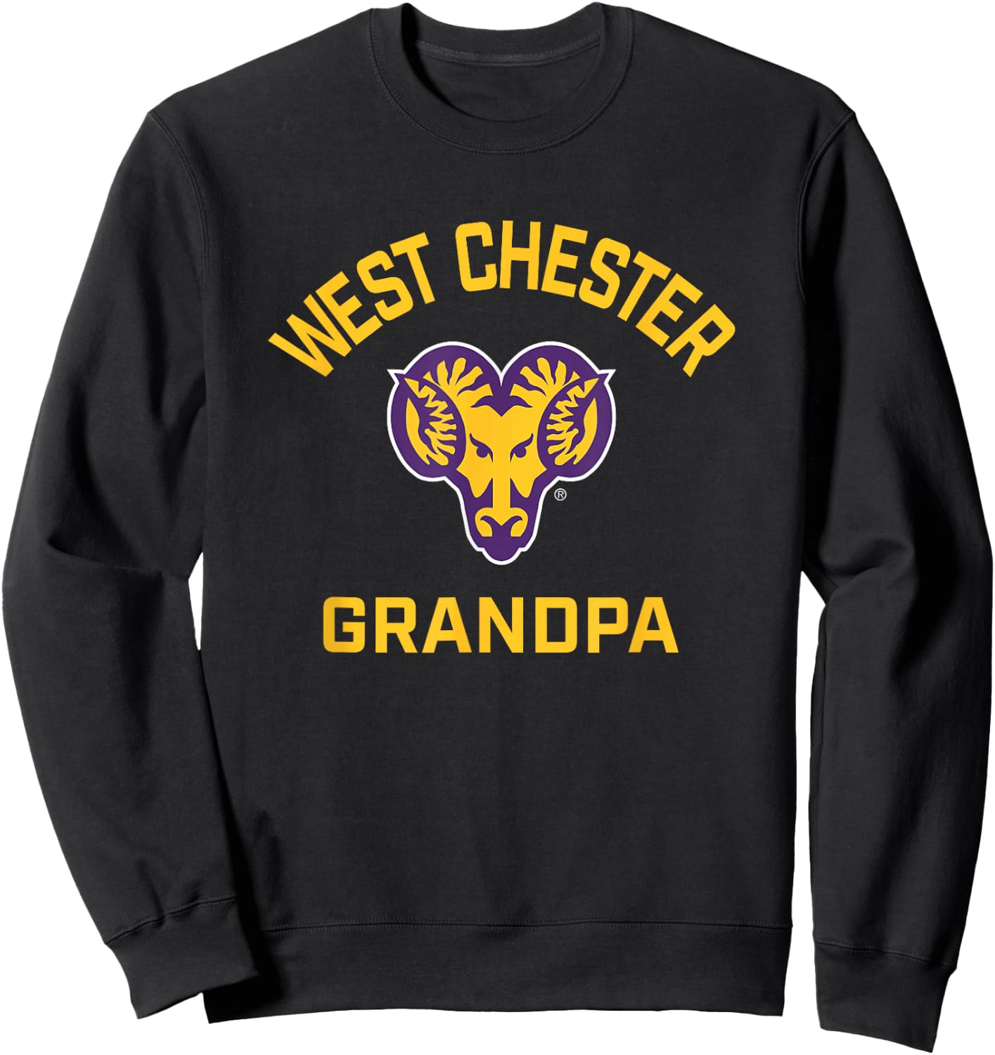 West Chester University Golden Rams Arched Grandpa Sweatshirt - Sweatshirt | Black