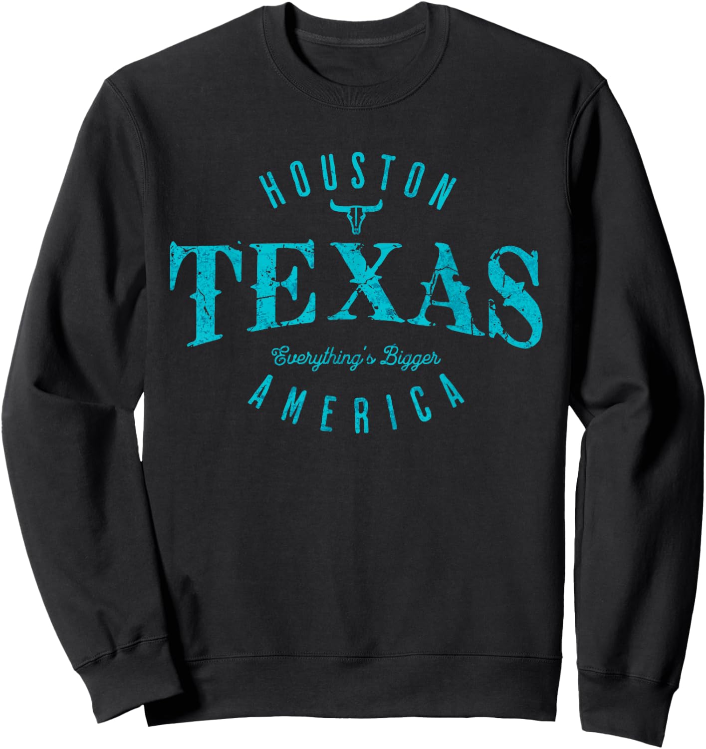 Houston, Texas s Vintage Fade Effect s Patriotic American Women Kids Men Sweatshirt - Sweatshirt | Black