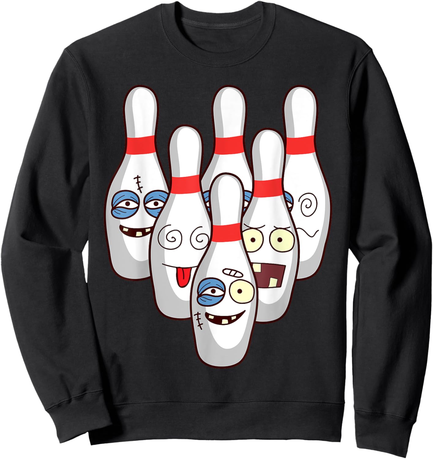 Cool Bowling Art Women Boys Kid Bowling Lover Bowler Sweatshirt - Sweatshirt | Black