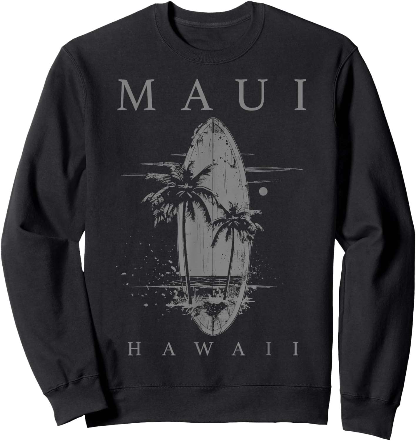 Maui Hawaii Surf Vintage Surf Surfer Sweatshirt - Sweatshirt | Black