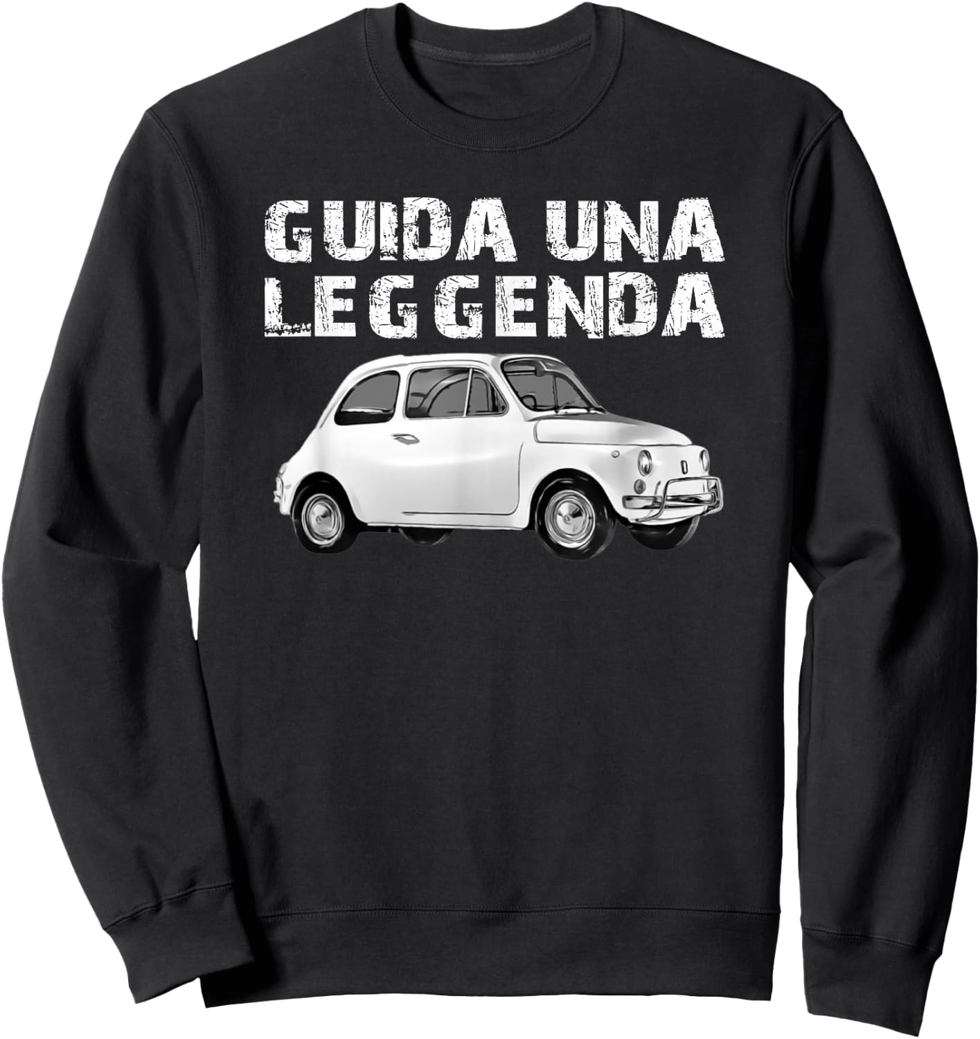 DOMI Fiat 500 Classic , Black, Small, Short Sleeve Sweatshirt - Sweatshirt | Black