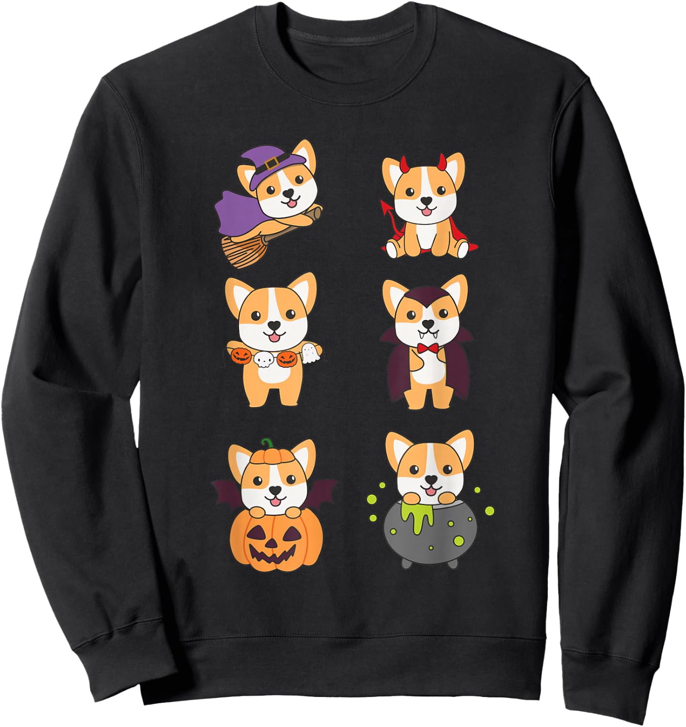 Corgi Halloween Costume Dogs Halloween Sweatshirt - Sweatshirt | Black