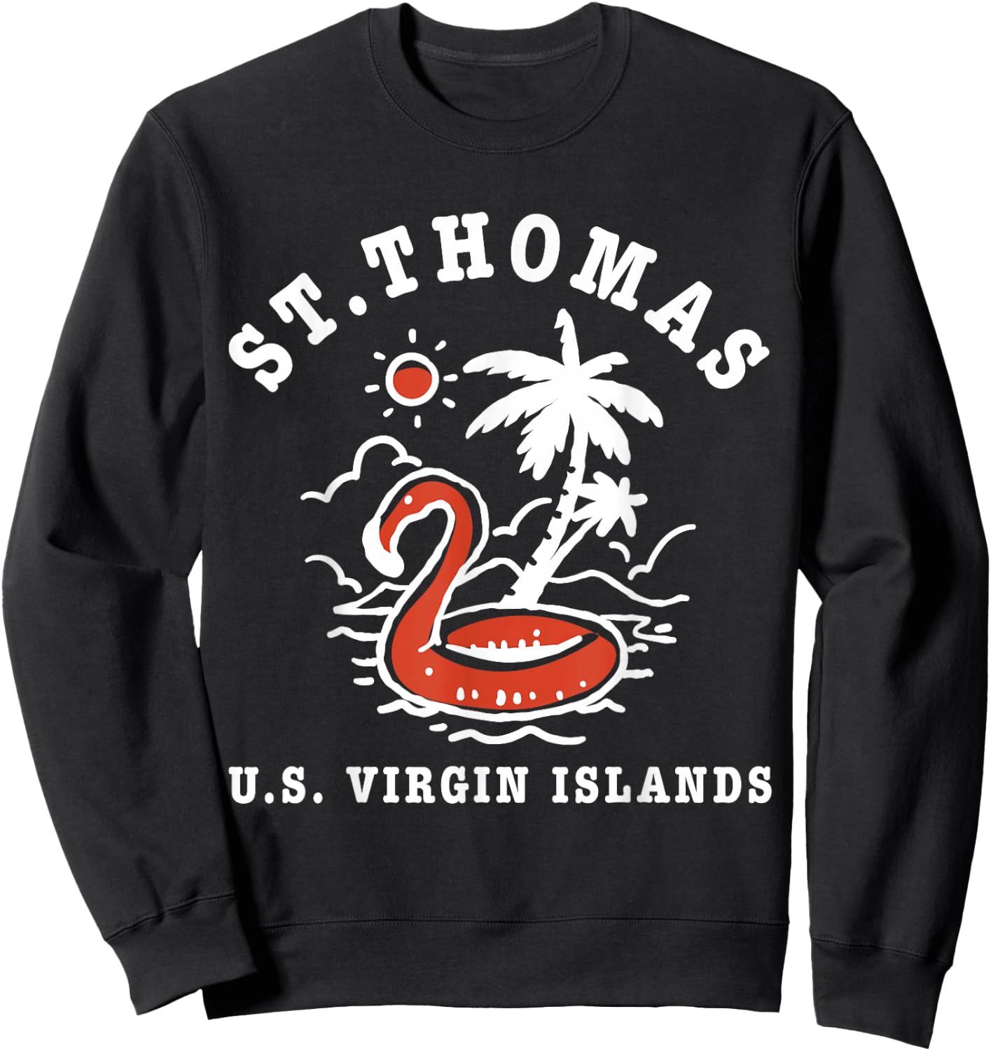 St. Thomas US Virgin Islands Vacation Flamingo Beach Sweatshirt - Sweatshirt | Black