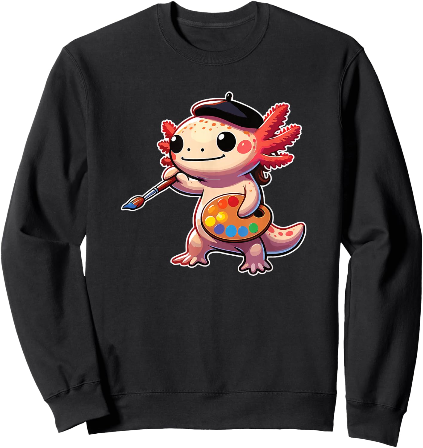 Painter Art Artist Axolotl Sweatshirt - Sweatshirt | Black