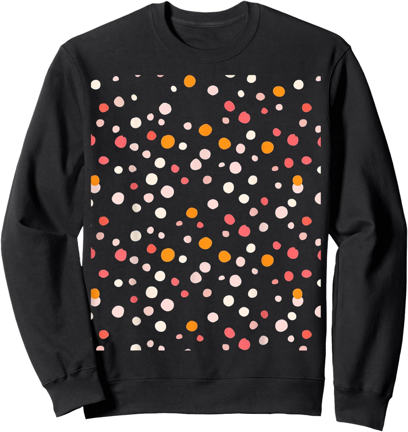 Polka Dot Pattern Sweatshirt - Sweatshirt | Black