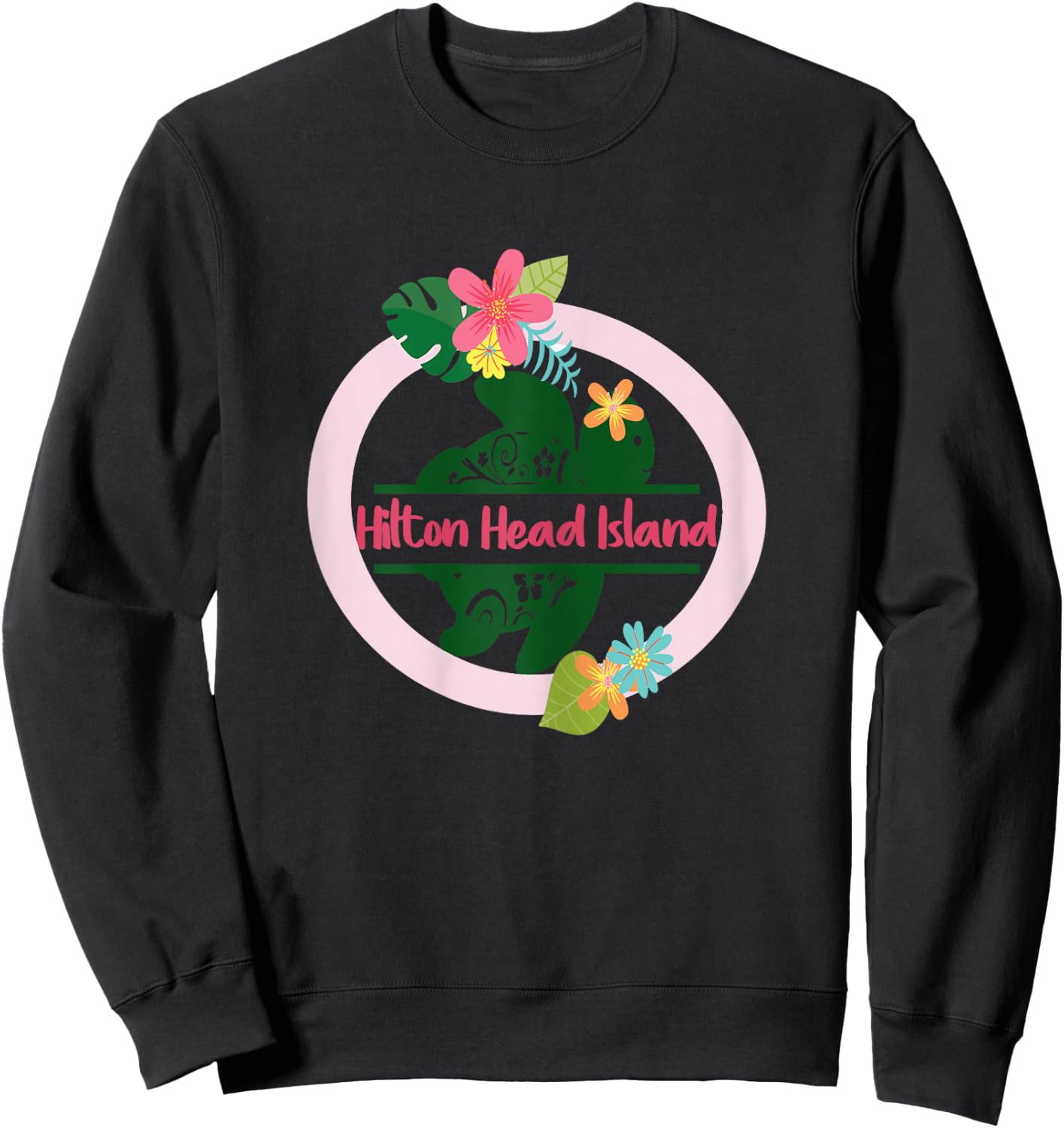 Hilton Head Island SC Girls Sea Turtle Shirts Beach Vacation Sweatshirt - Sweatshirt | Black