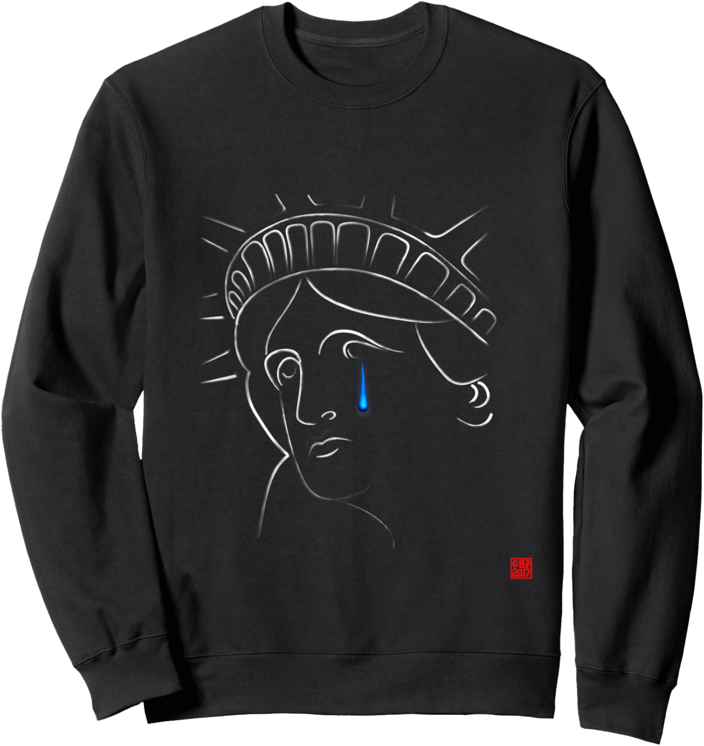 Statue Of Liberty Crying Sweatshirt - Sweatshirt | Black