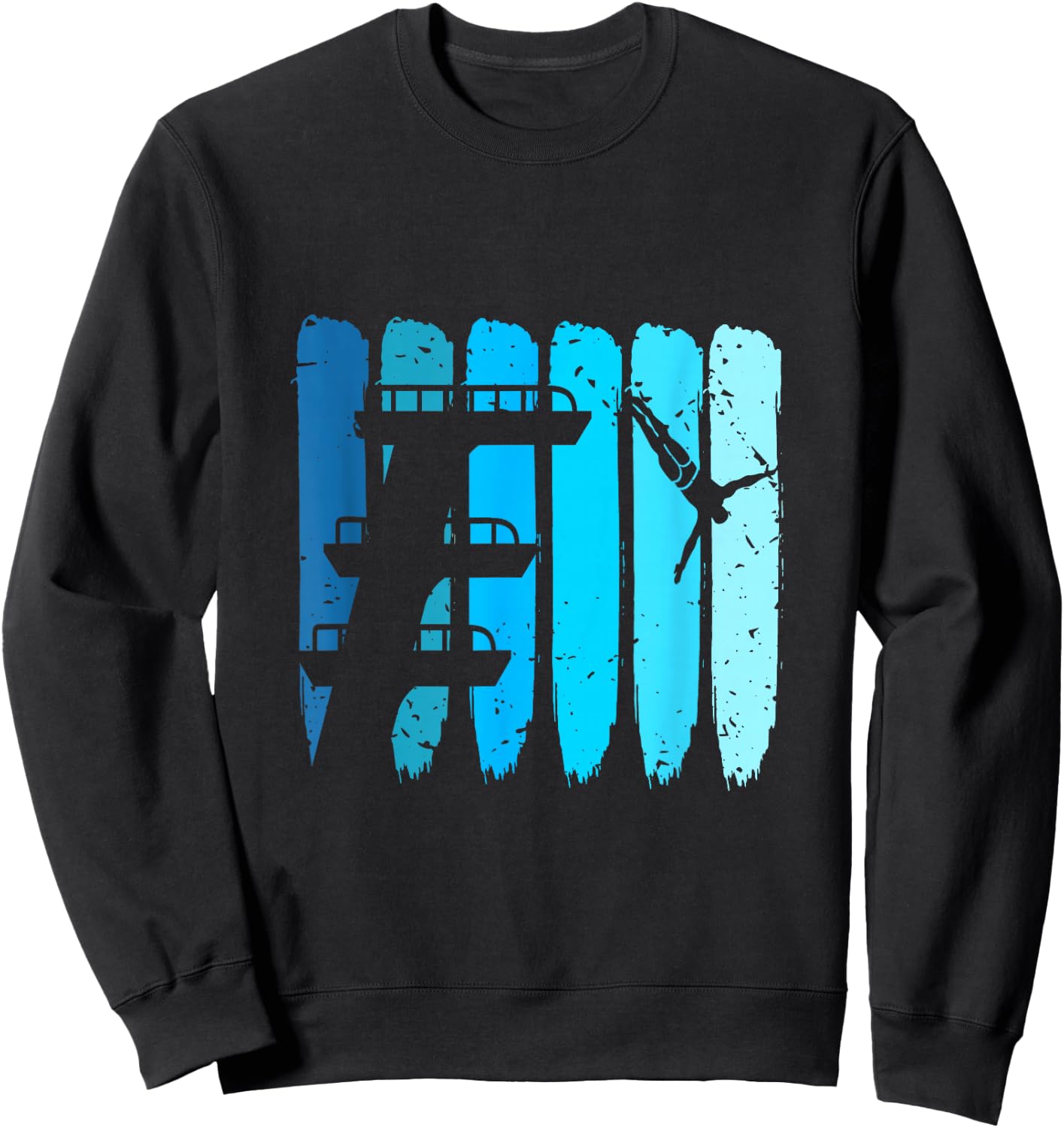 Springboard Diving Retro Platform Diver Springboard Diver Sweatshirt - Sweatshirt | Black