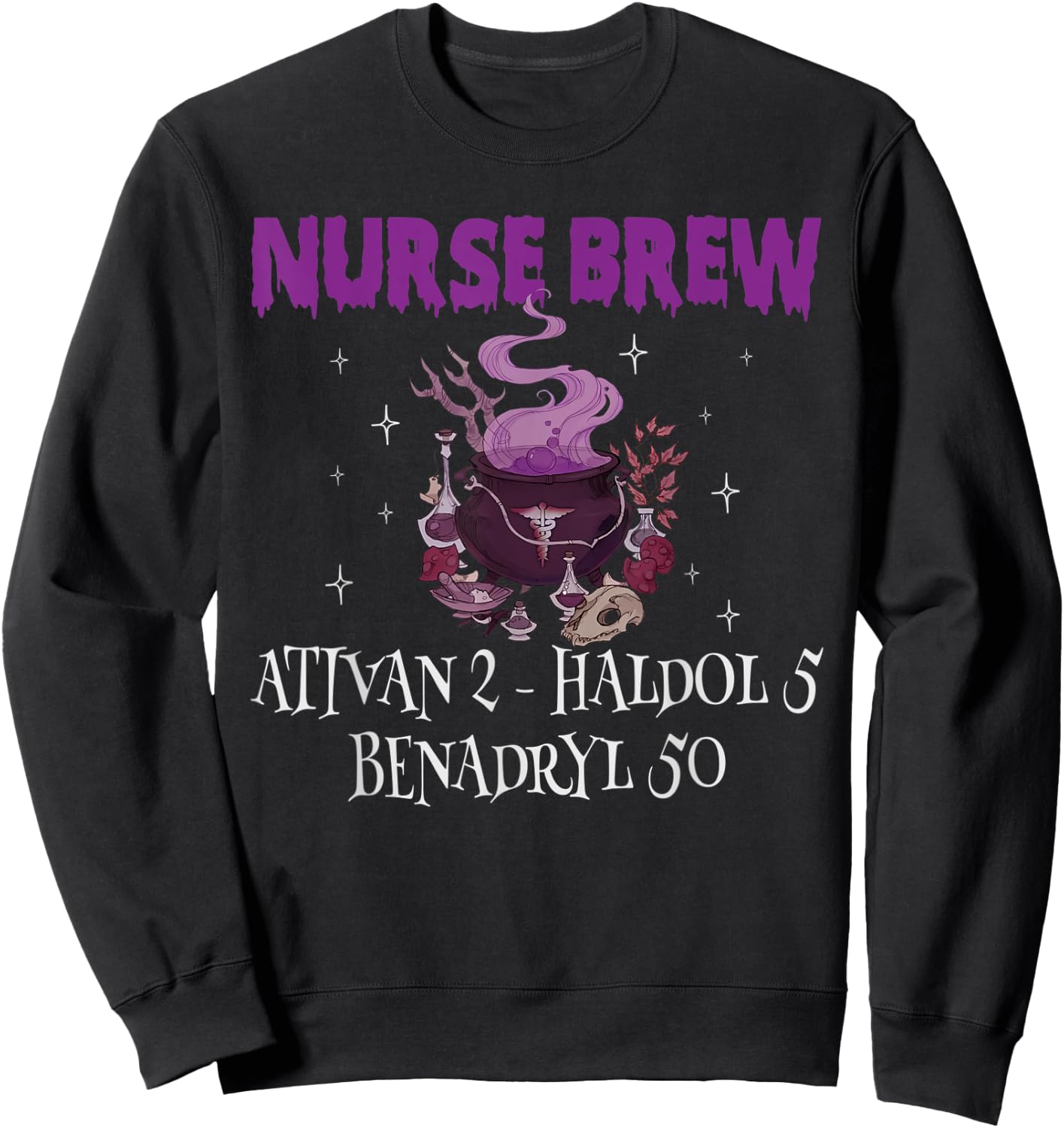 Halloween Nurse Brew Funny Halloween Sweatshirt - Sweatshirt | Black