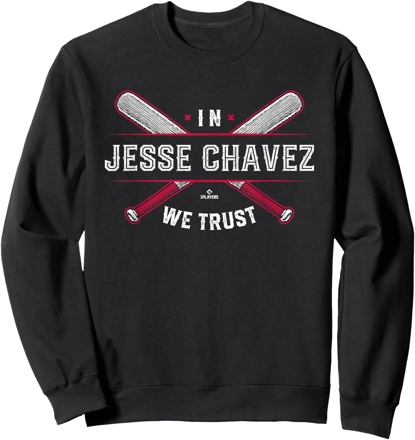 We Trust in Jesse Chavez Atlanta Baseball MLBPA Sweatshirt - Sweatshirt | Black