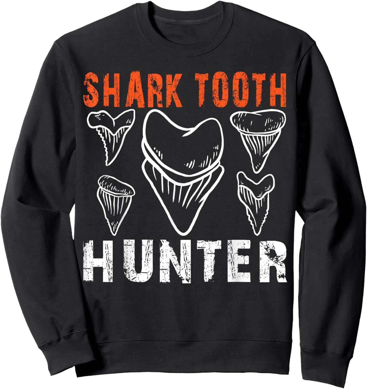 Shark Tooth Hunter Collector Jar Shark Teeth Hunting Sweatshirt - Sweatshirt | Black
