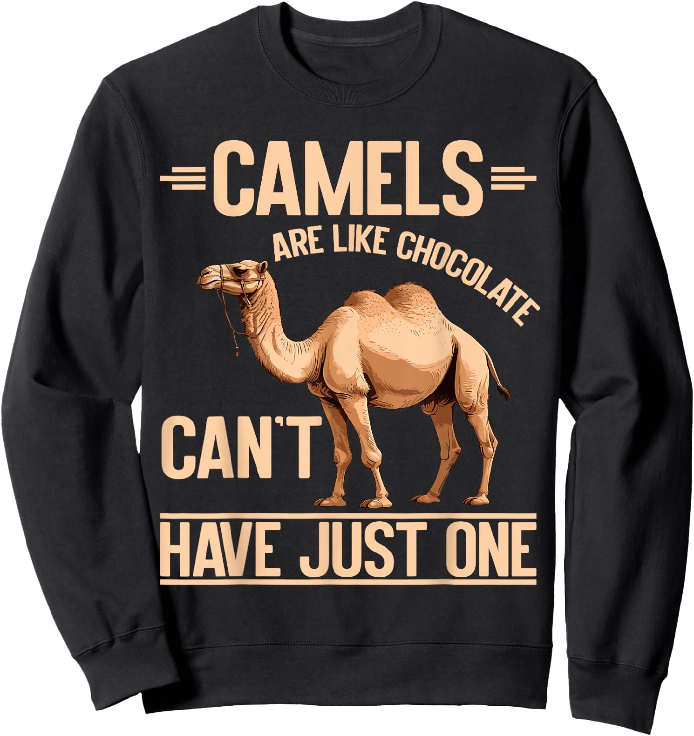 Camels Are Like Chocolate Can’t Have Just One Camel Sweatshirt - Sweatshirt | Black