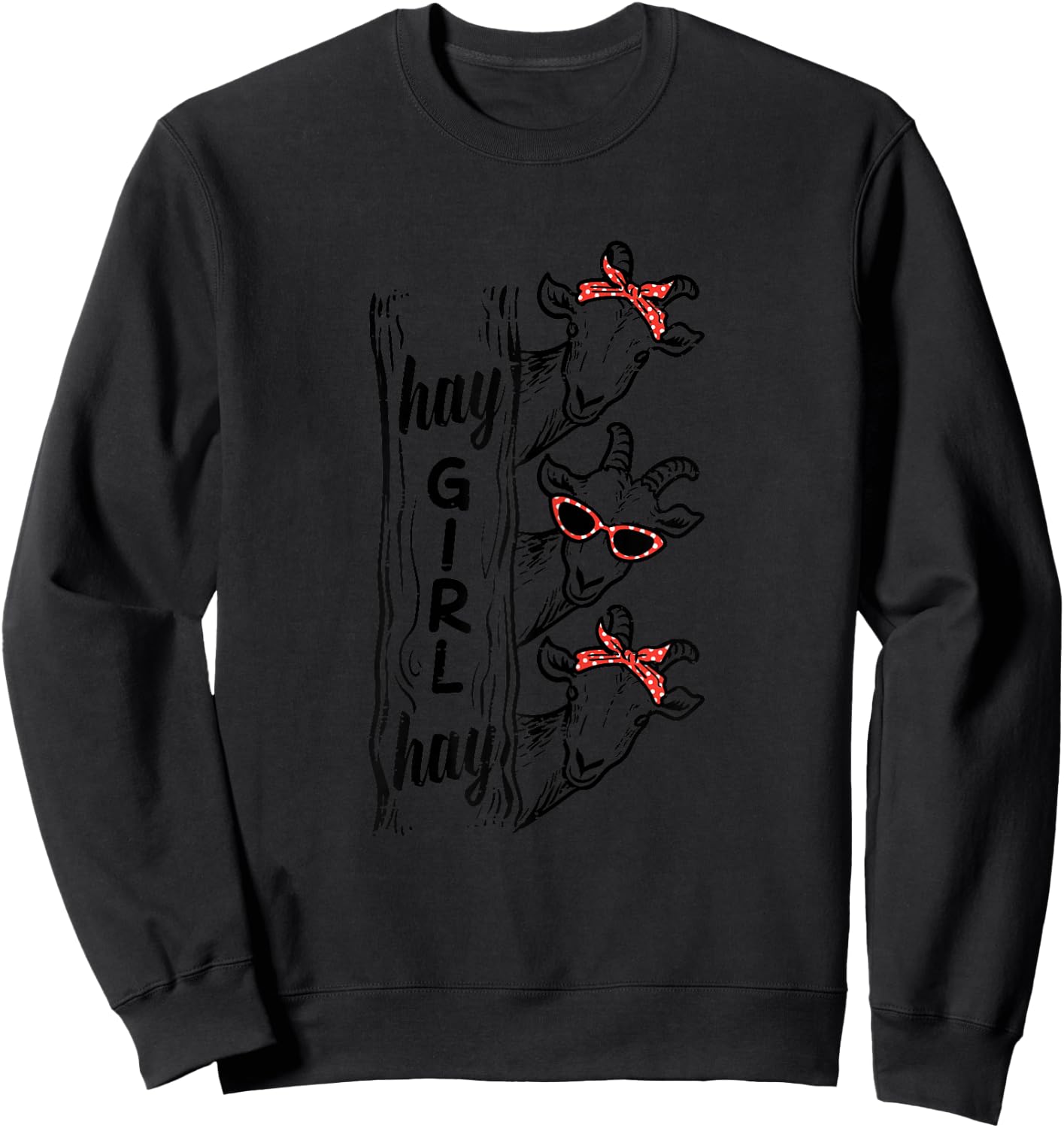 Goats Hay Girl Funny Livestock Farmer Women Girls Kids Youth Sweatshirt - Sweatshirt | Black
