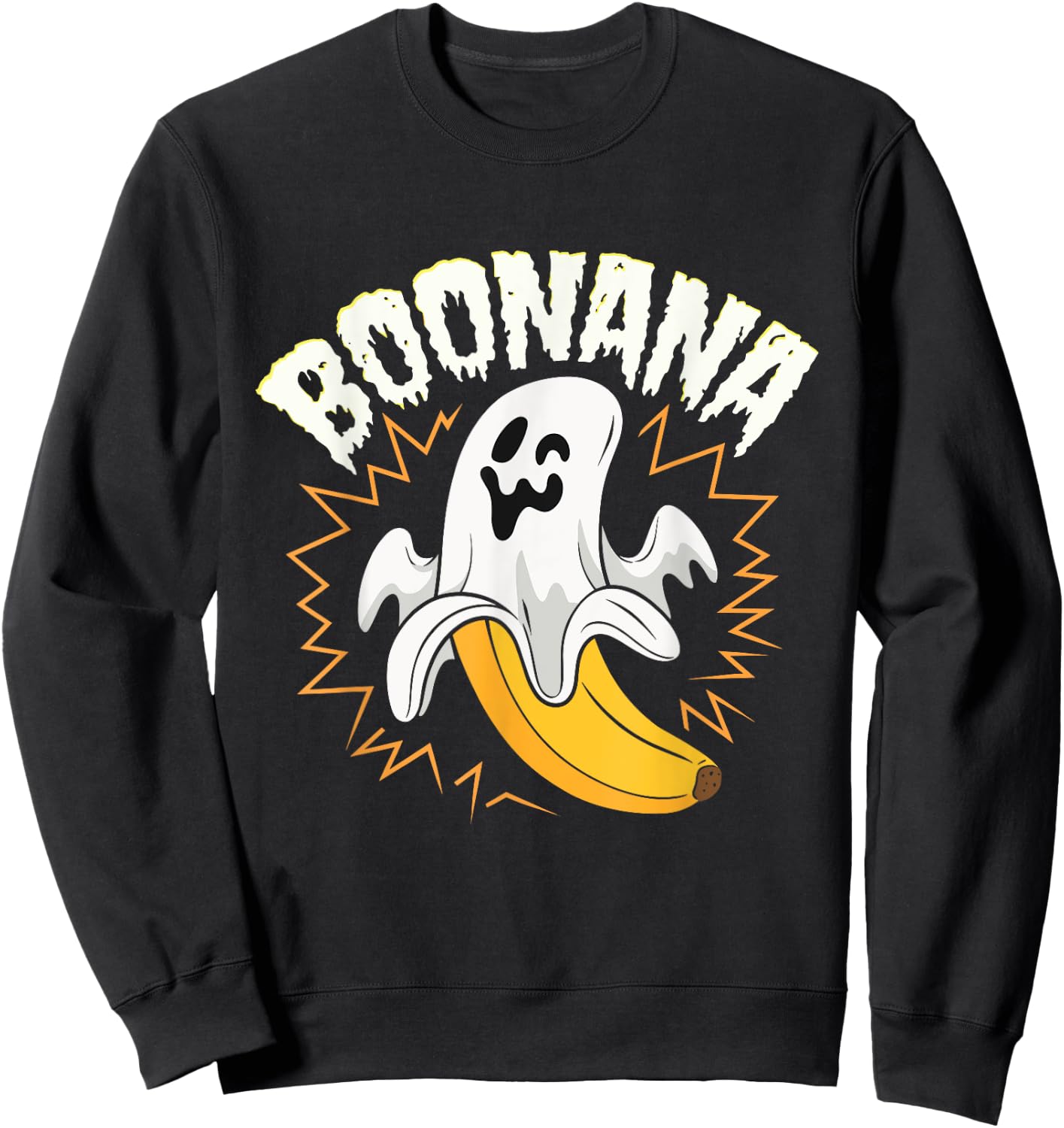 Boonana Cute Ghost Banana Halloween Costume Men Women Kids Sweatshirt - Sweatshirt | Black