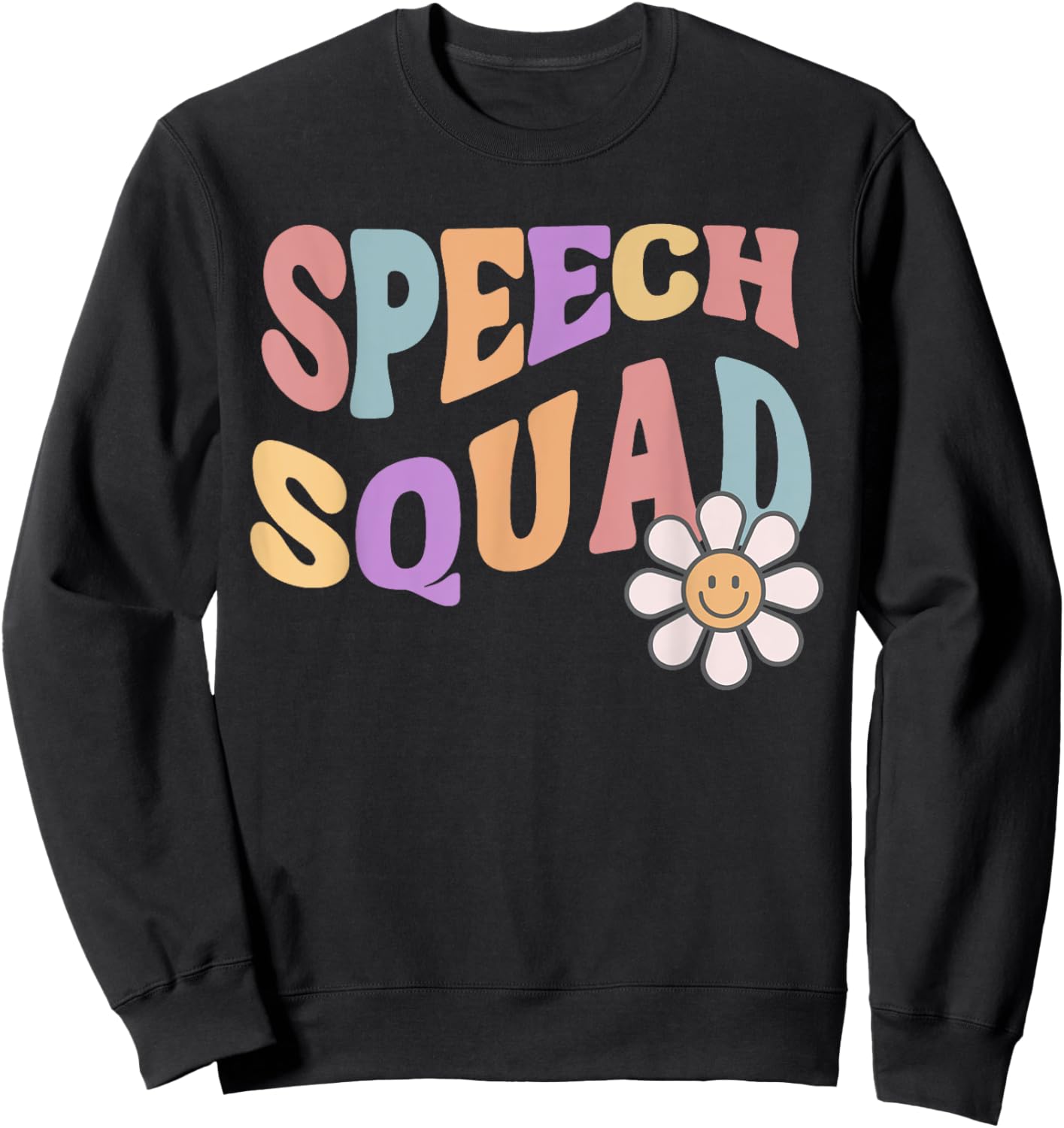 Retro Speech Squad Back to School Speech Therapist SLP Sweatshirt - Sweatshirt | Black