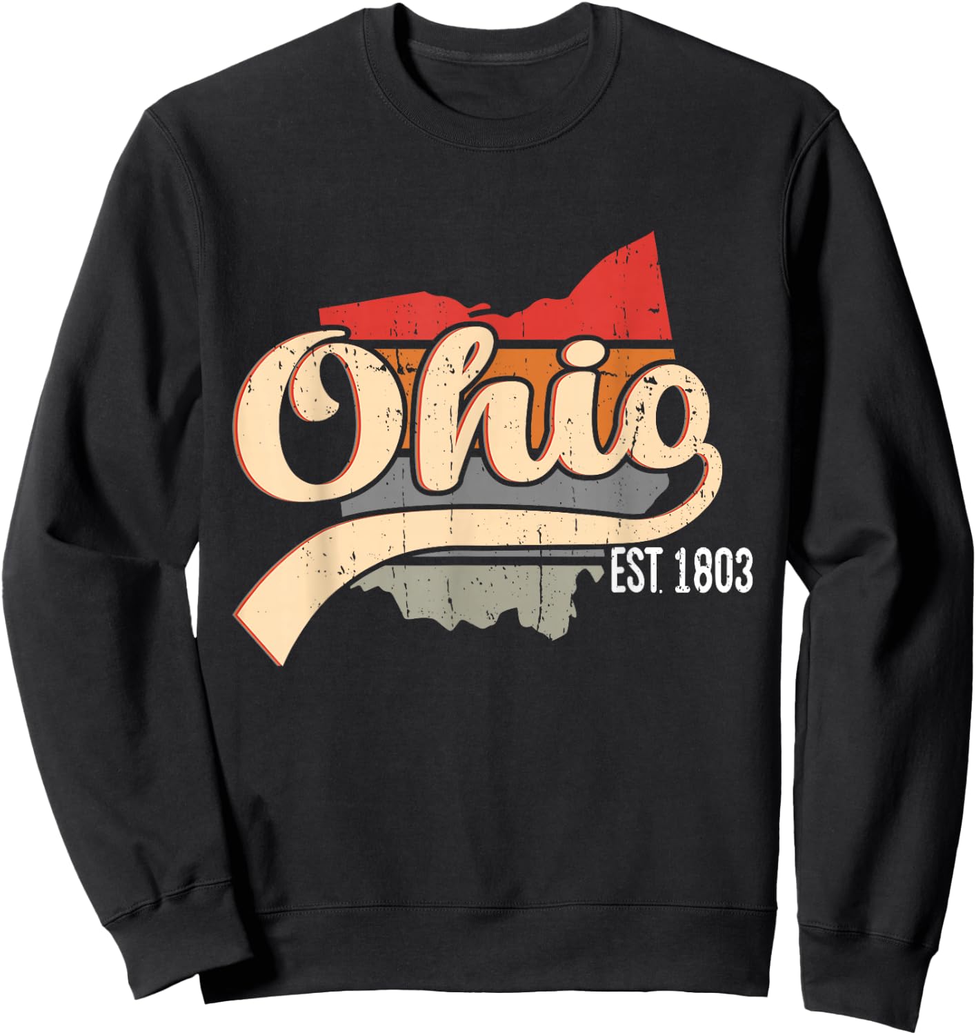 Ohio Home State OH Sunburst Vintage Retro Design Sweatshirt - Sweatshirt | Black
